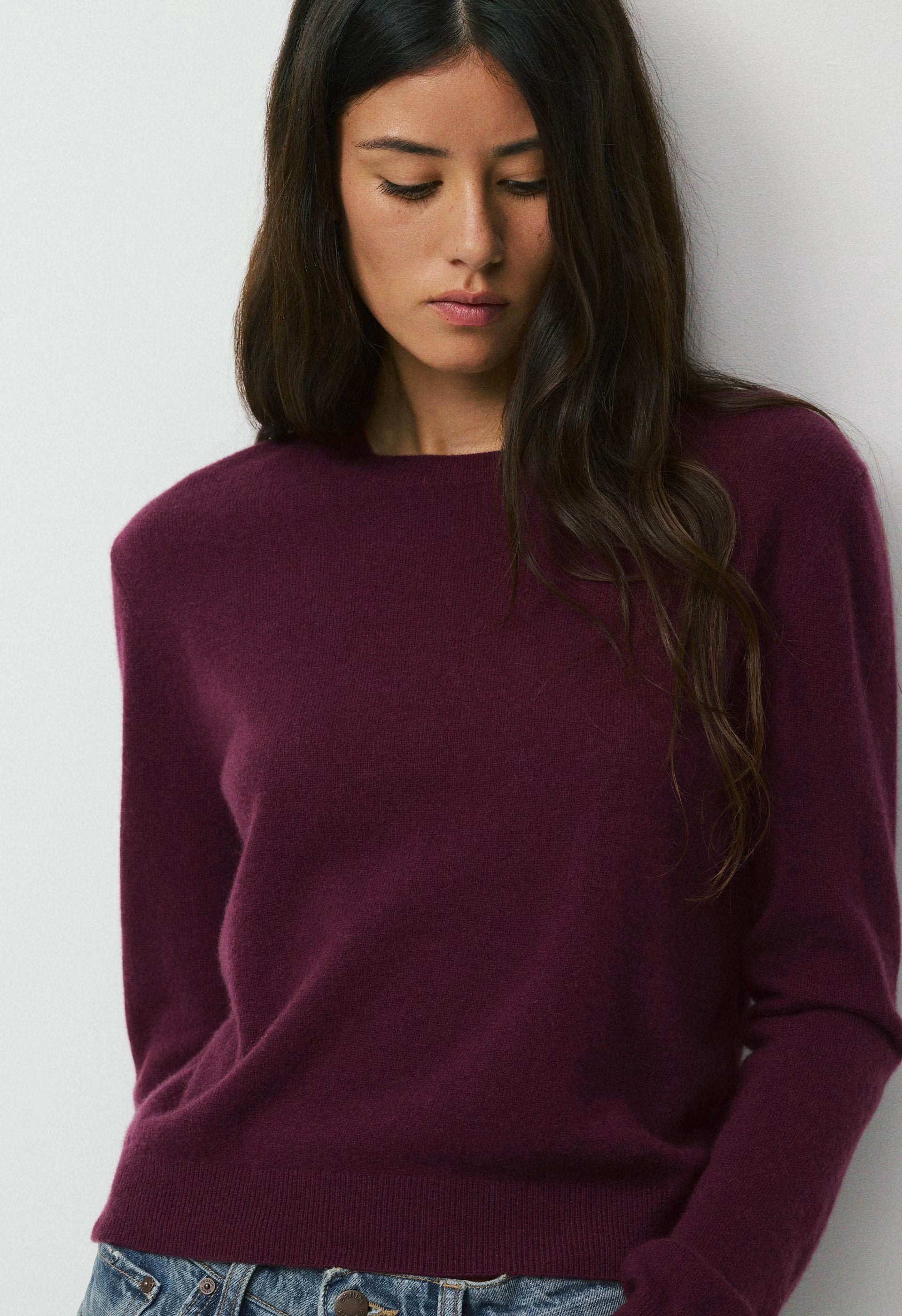 Bare Cashmere Bloor Sweater - GALA PLUM