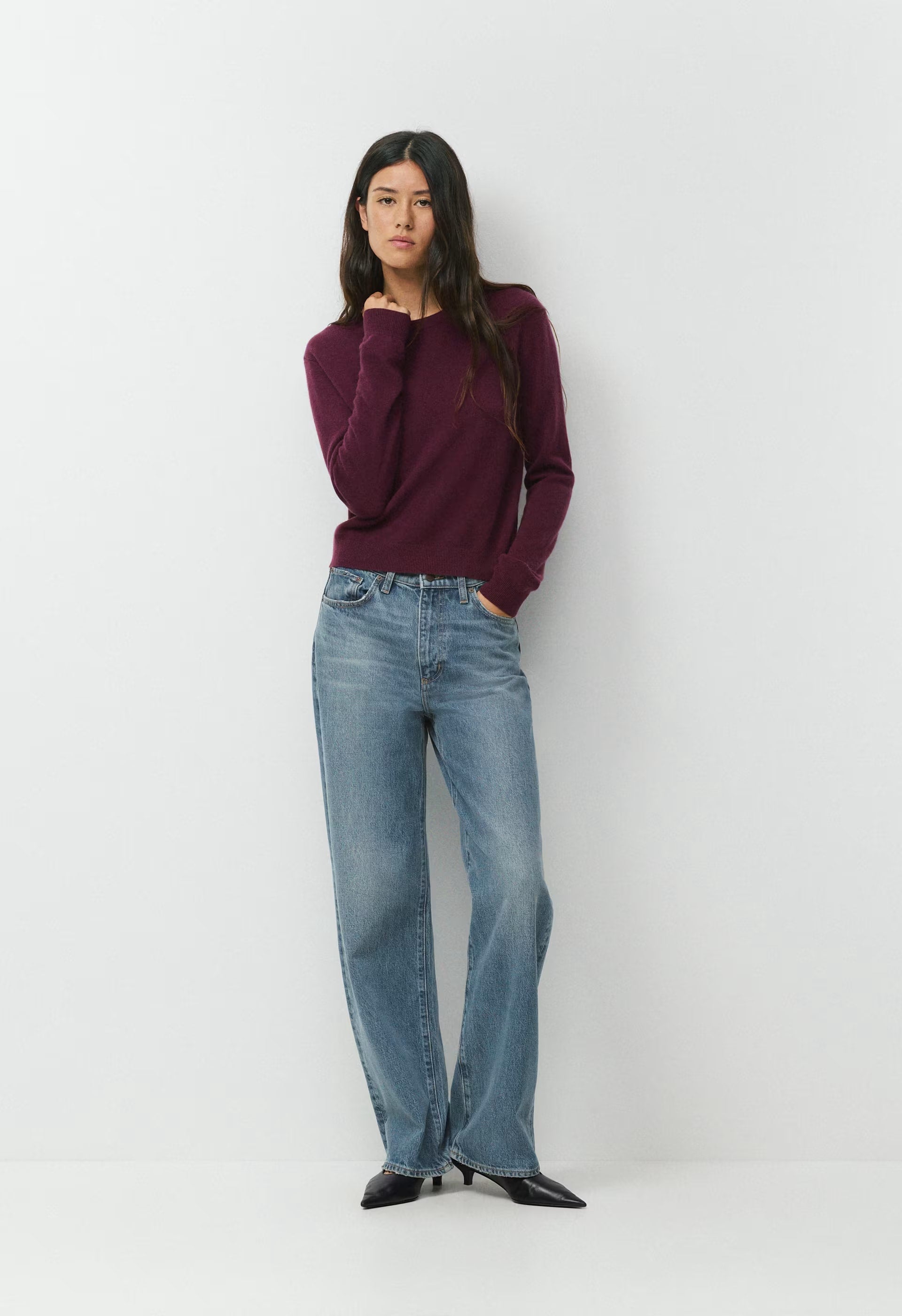 Bare Cashmere Bloor Sweater - GALA PLUM