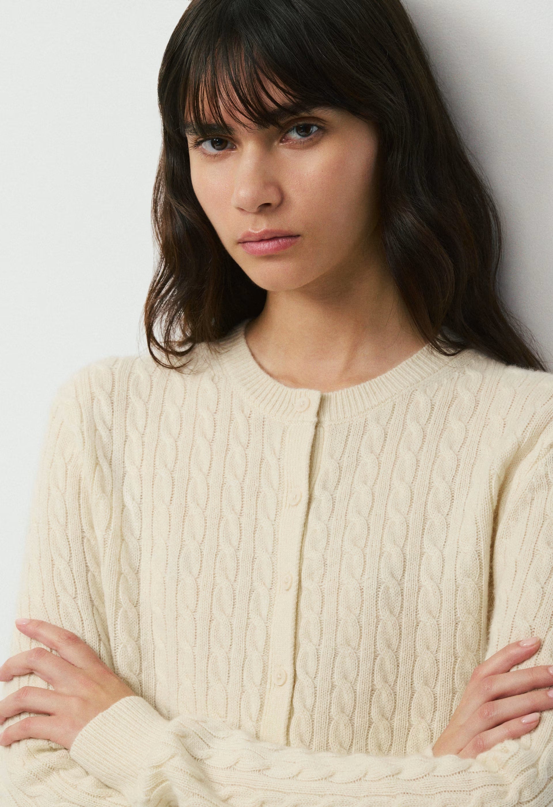 Wool Cashmere Noteworthy Cardigan - SEASIDE CREAM