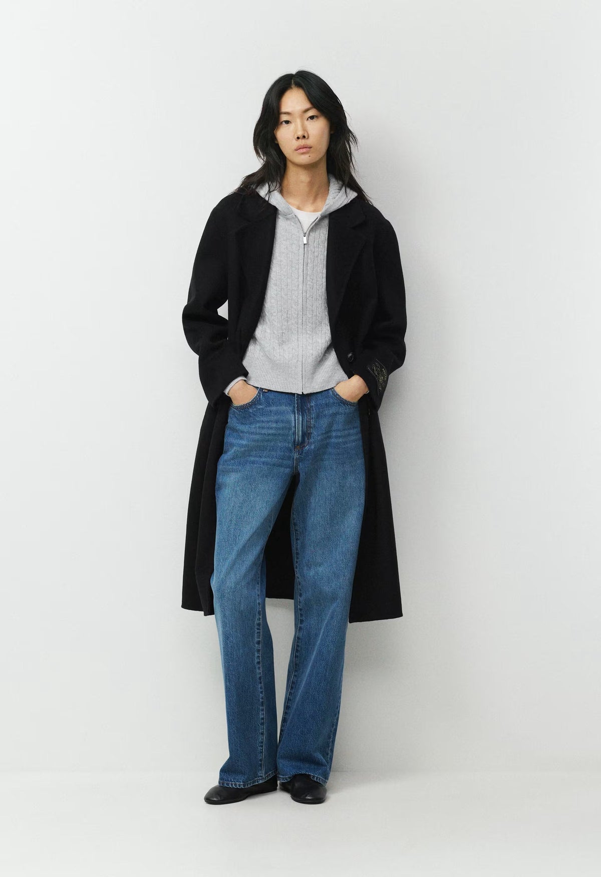 Wool Cashmere Idyllic Zip Hoodie - HEATHER CHROME