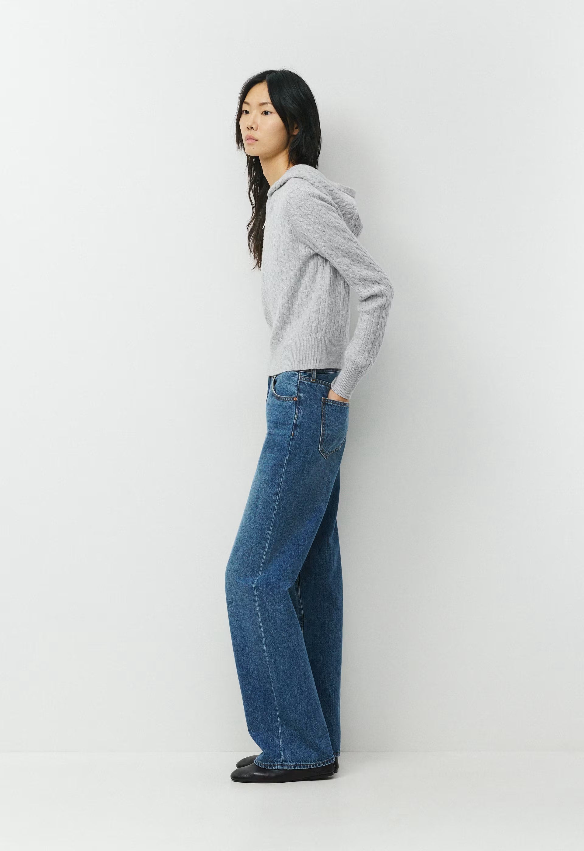 Wool Cashmere Idyllic Zip Hoodie - HEATHER CHROME