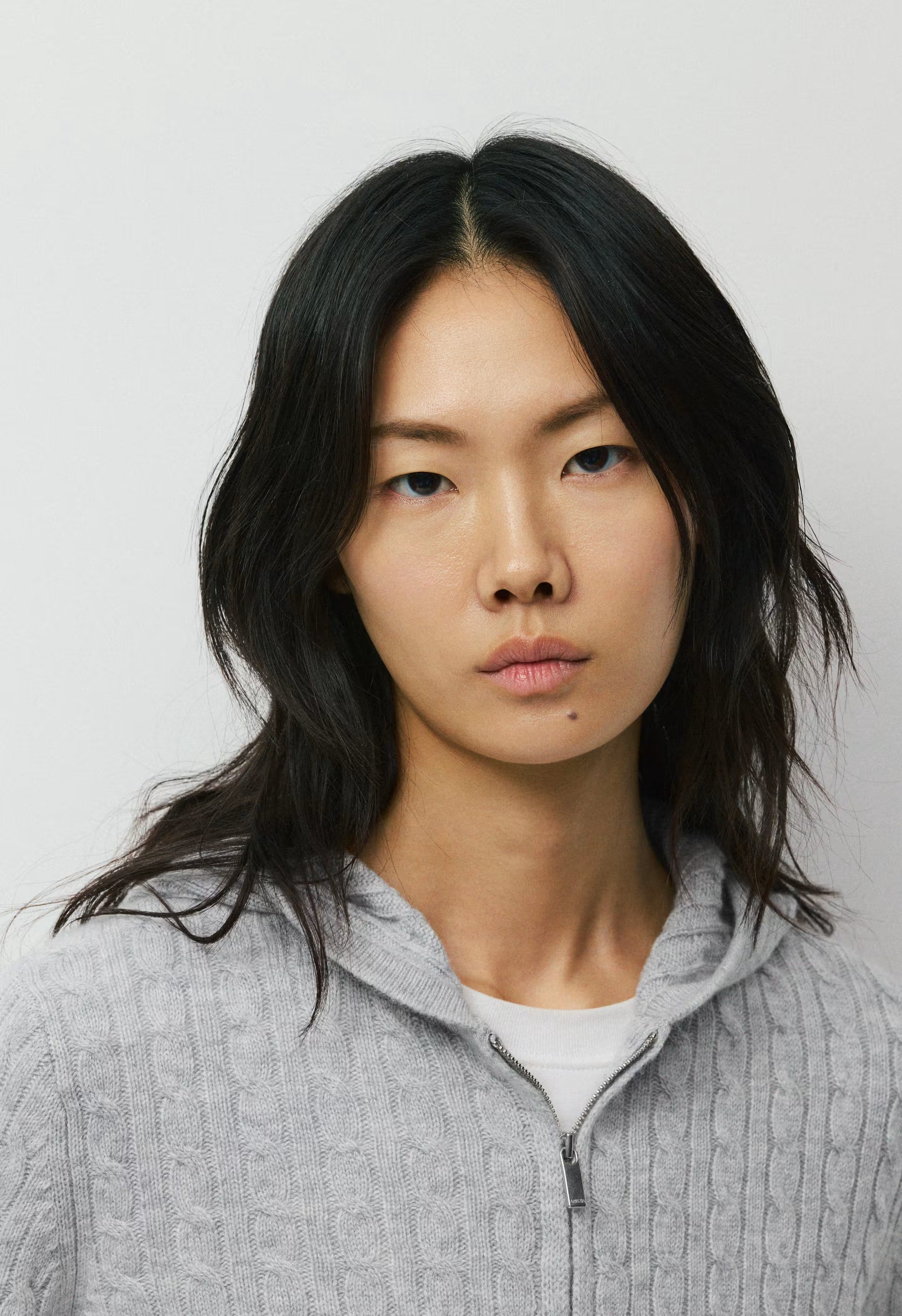 Wool Cashmere Idyllic Zip Hoodie - HEATHER CHROME