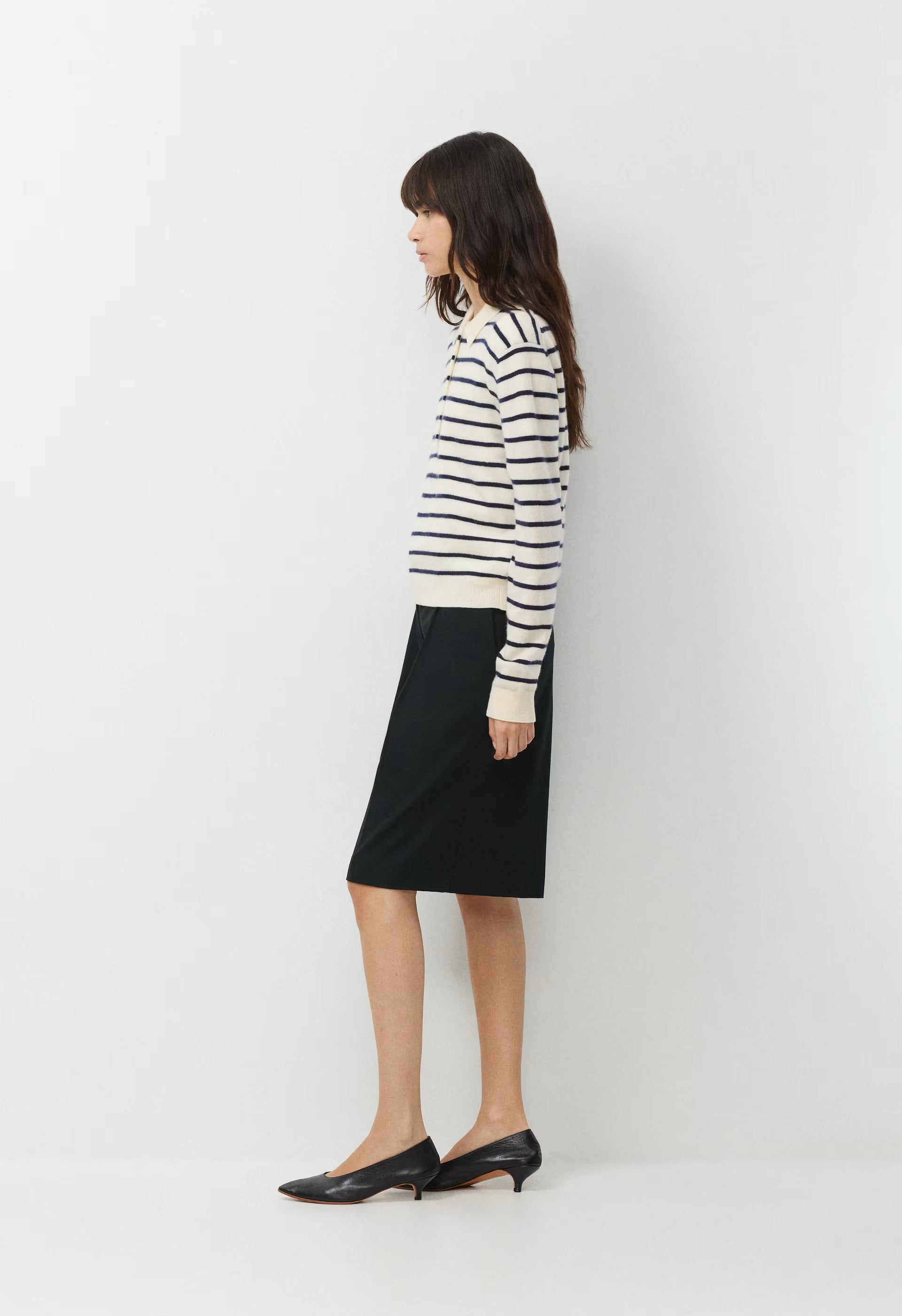 Bare Cashmere Cellini Sweater - LGHT BRCH/ADML NVY