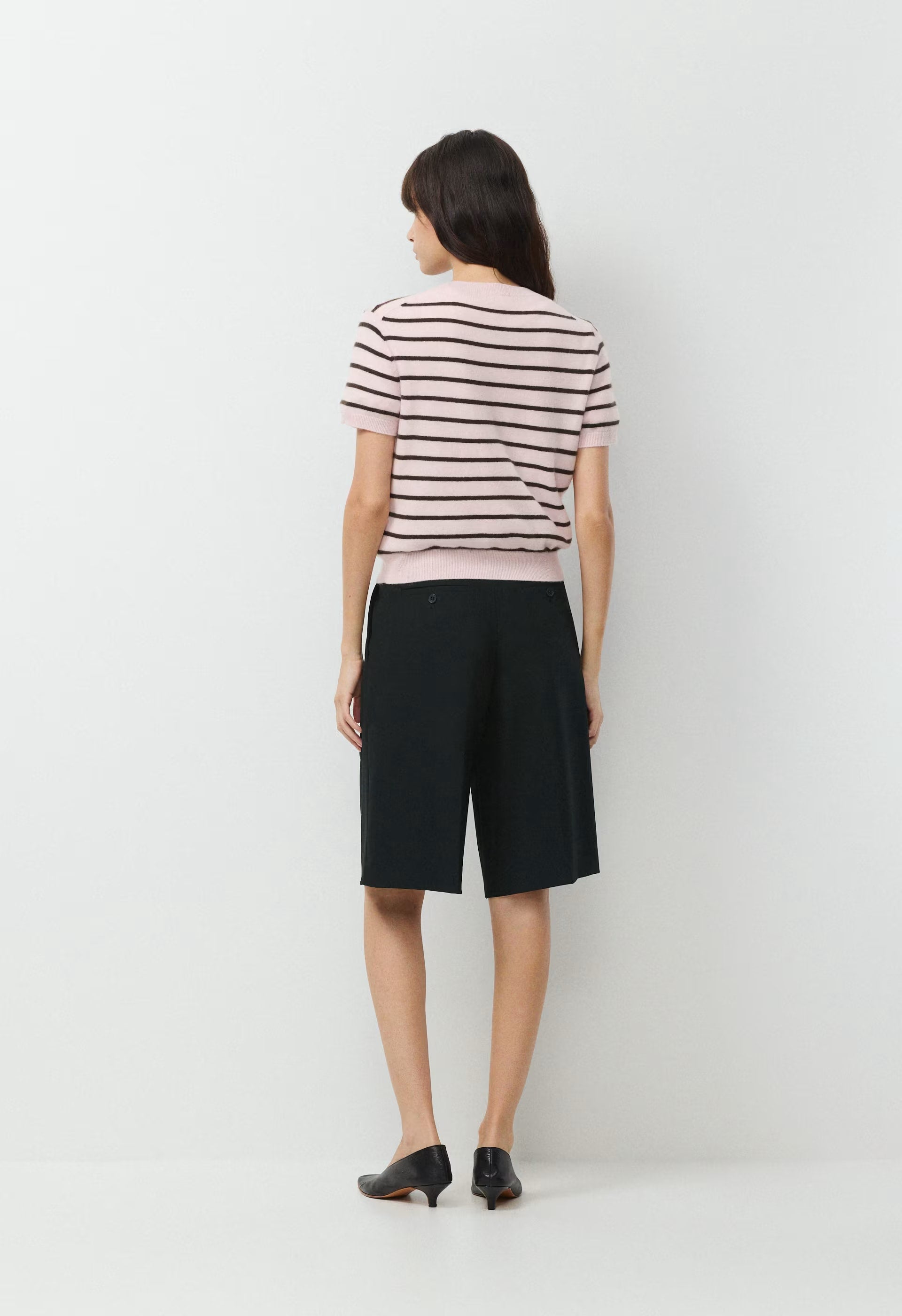Bare Cashmere Bloor Shortsleeve Sweater - MGNOLIA/CACAO NIB BRWN