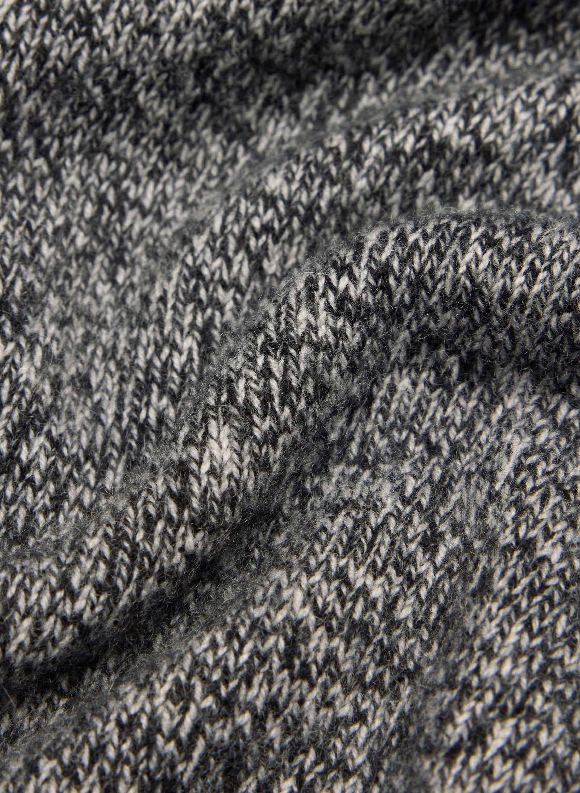 Essential Wool Cashmere Isabelle Sweater - BLK/HTR LIGHT GREY
