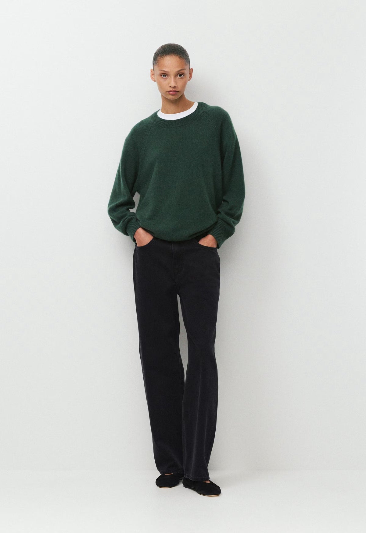 Essential Wool Cashmere Isabelle Sweater - FIGTREE GREEN