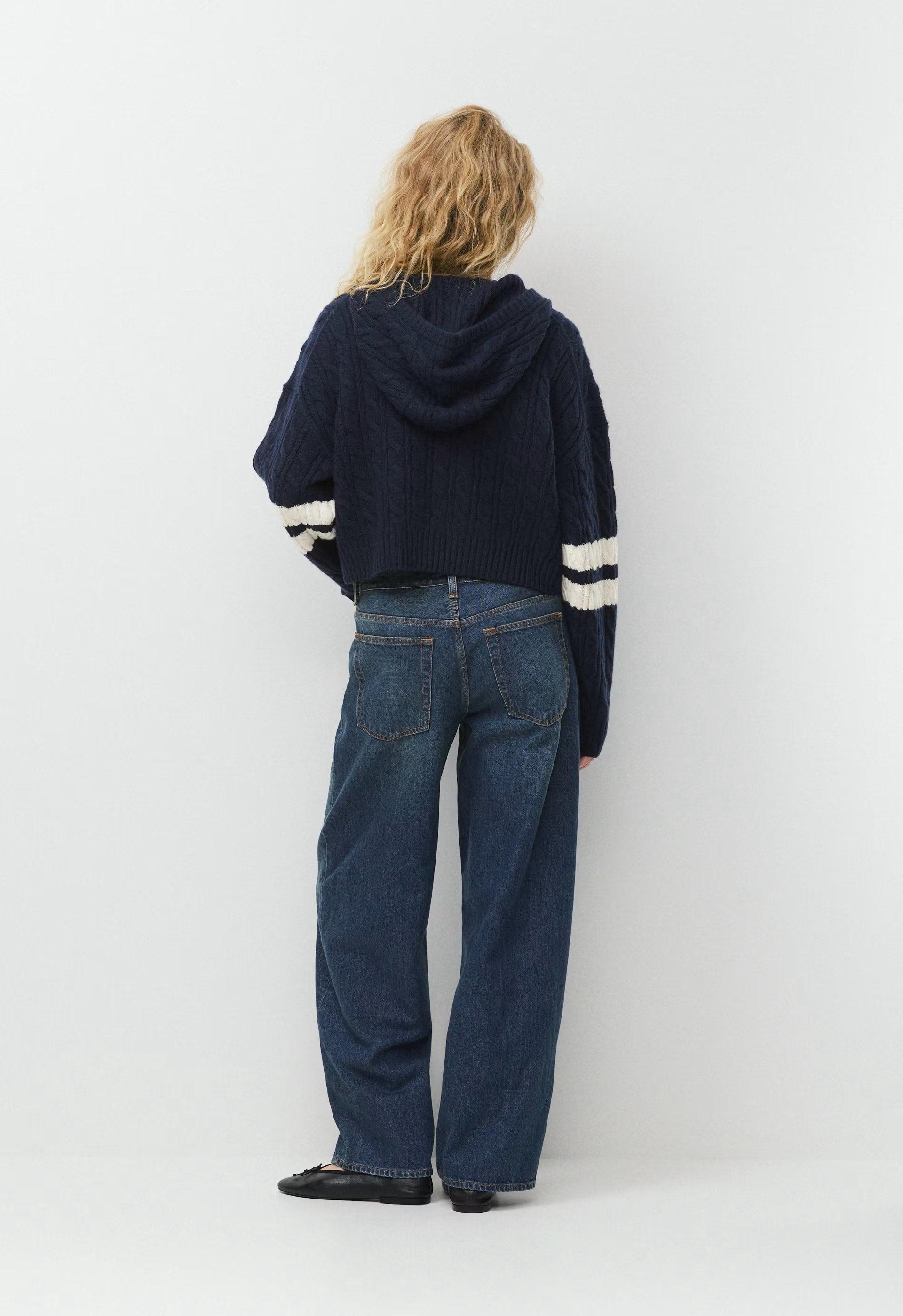Octavia Zip Hoodie - ADL NAVY/WHSPR WHITE
