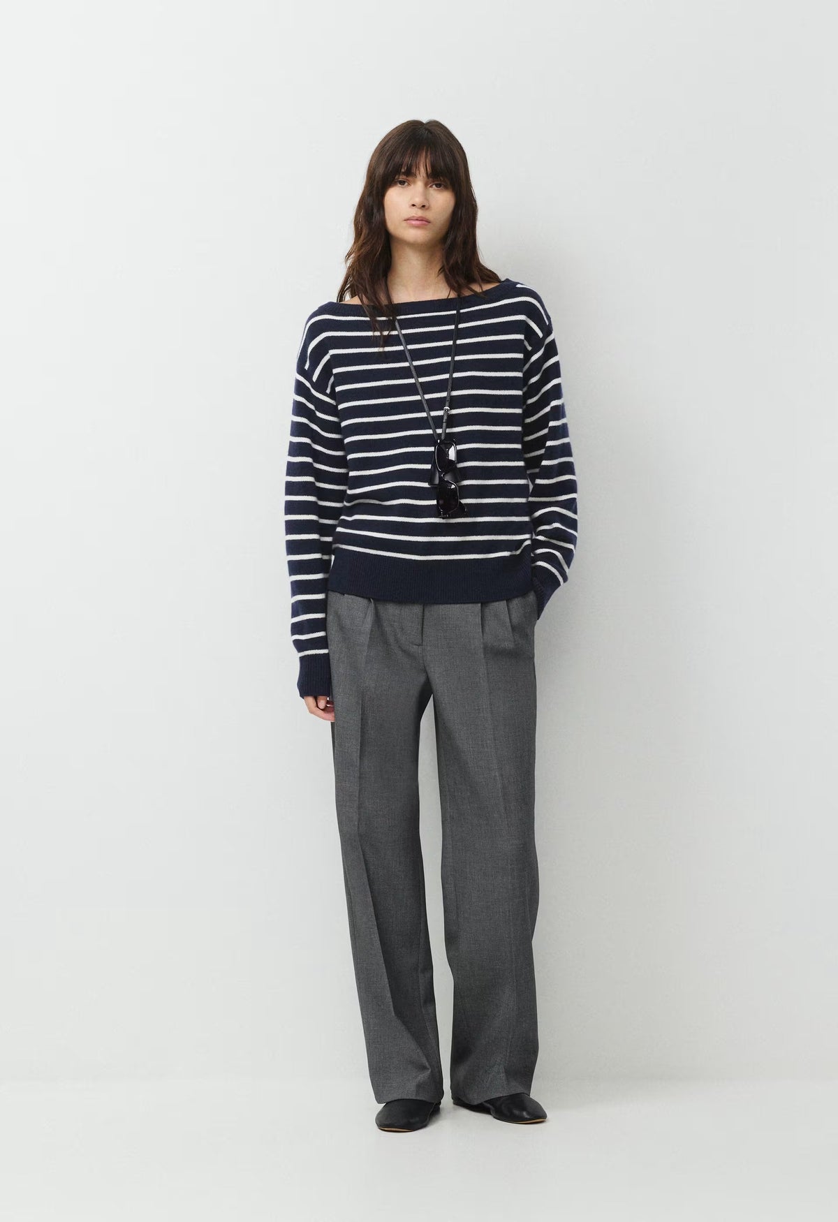 Essential Cashmere Nuance Sweater - ADMIRAL NVY/LT BIRCH