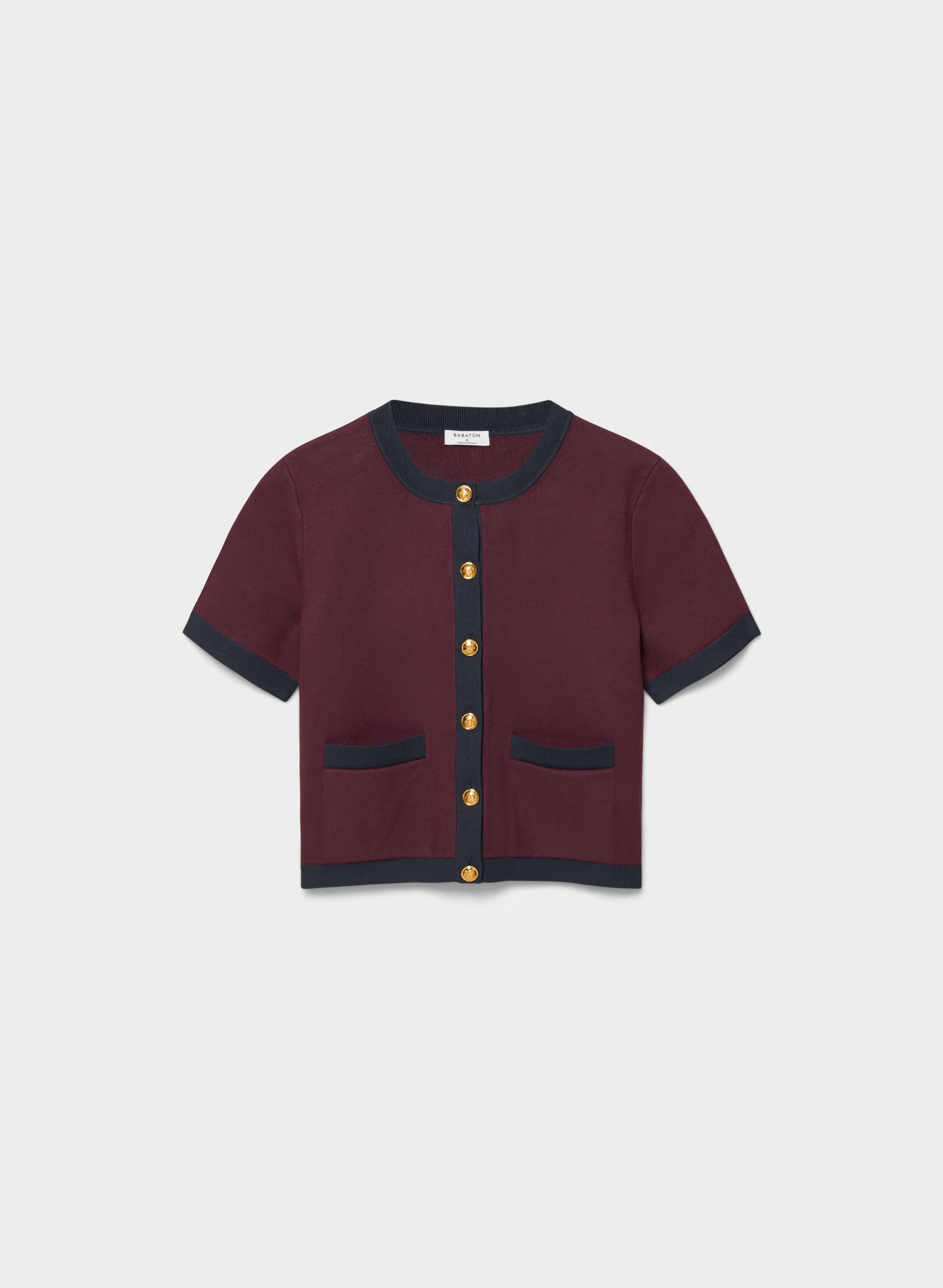 Approach Shortsleeve Cardigan - Wonder Yarn - GL PLM/DK NGHT NVY