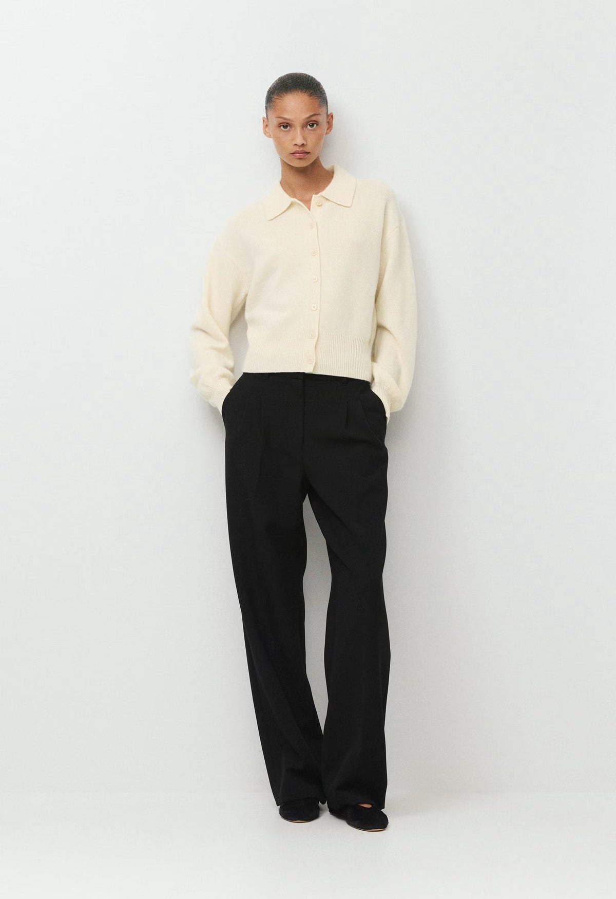 Essential Cashmere Princely Cardigan - SEASIDE CREAM