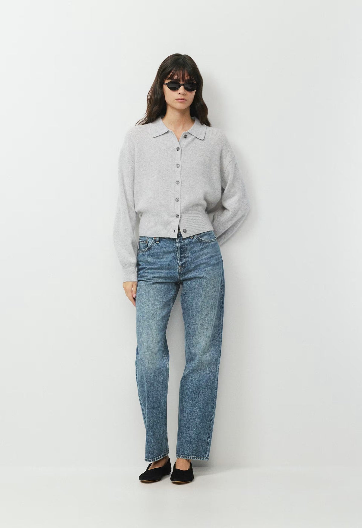 Essential Cashmere Princely Cardigan - HEATHER CHROME