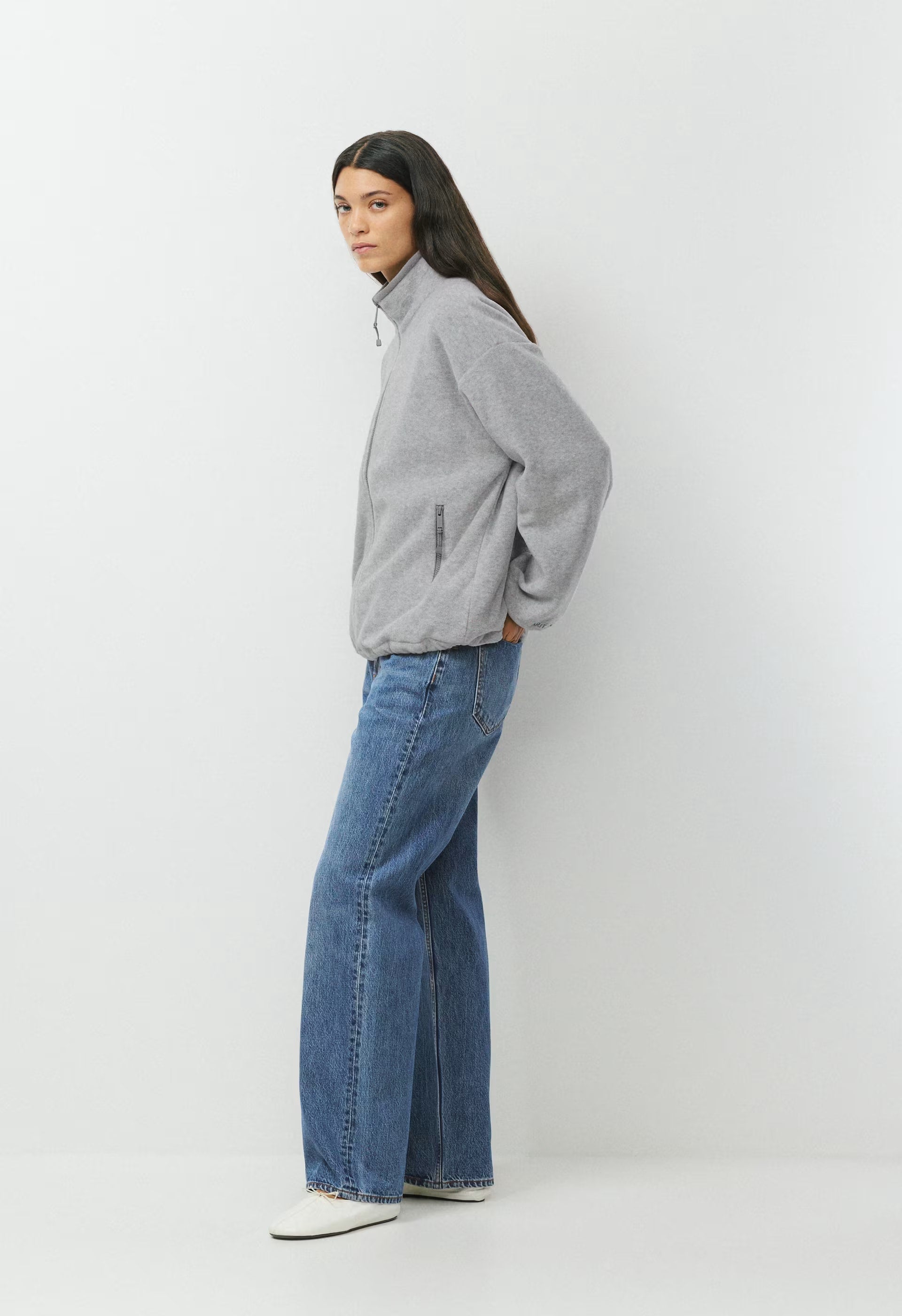 Outlook Zip Mockneck - Bigfoot Fleece - HEATHER DOVER GREY