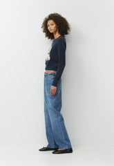Cotton Charm™ Teatime Icon Sweater - ADMIRAL NAVY/ LUNA