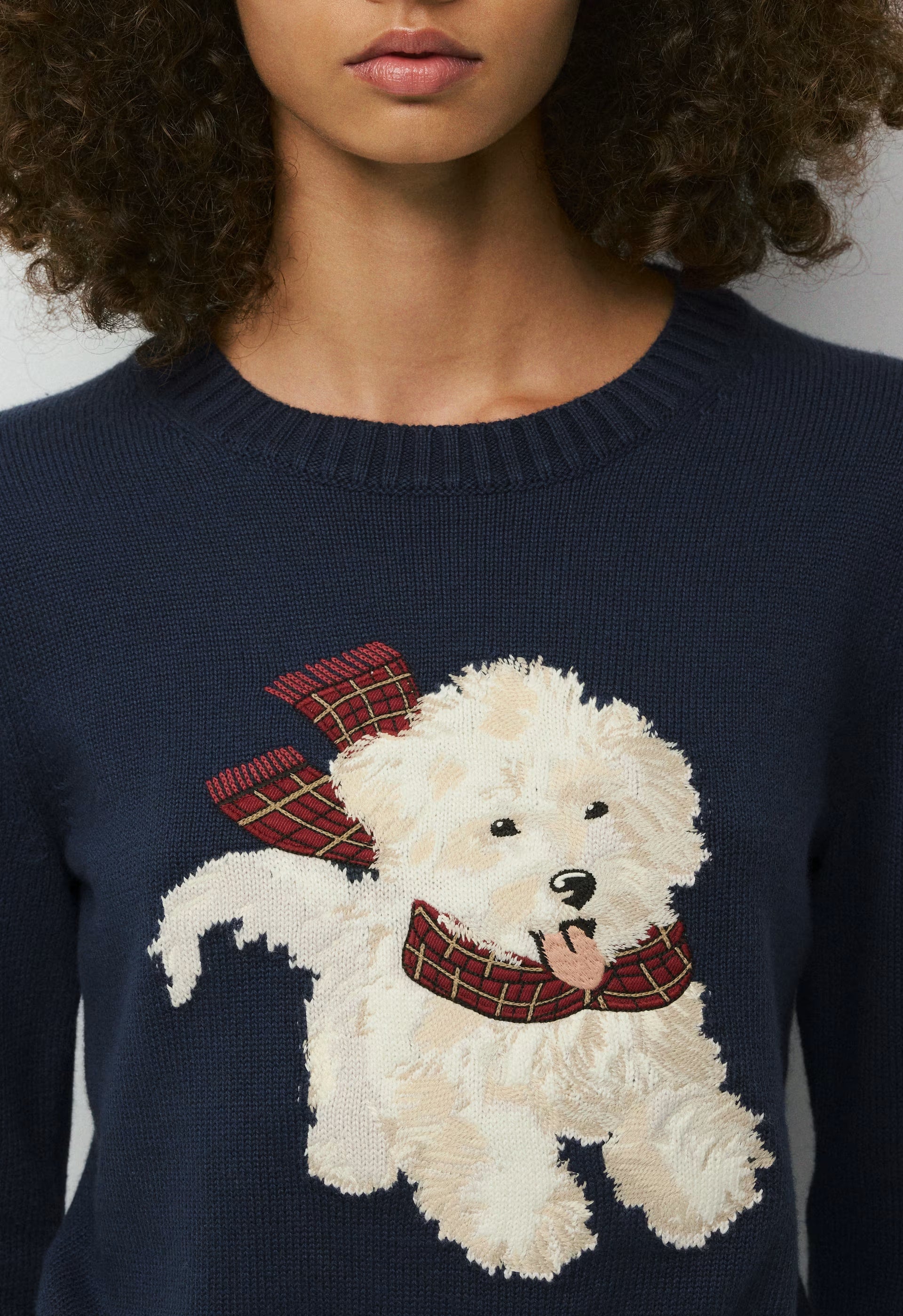 Cotton Charm™ Teatime Icon Sweater - ADMIRAL NAVY/ LUNA