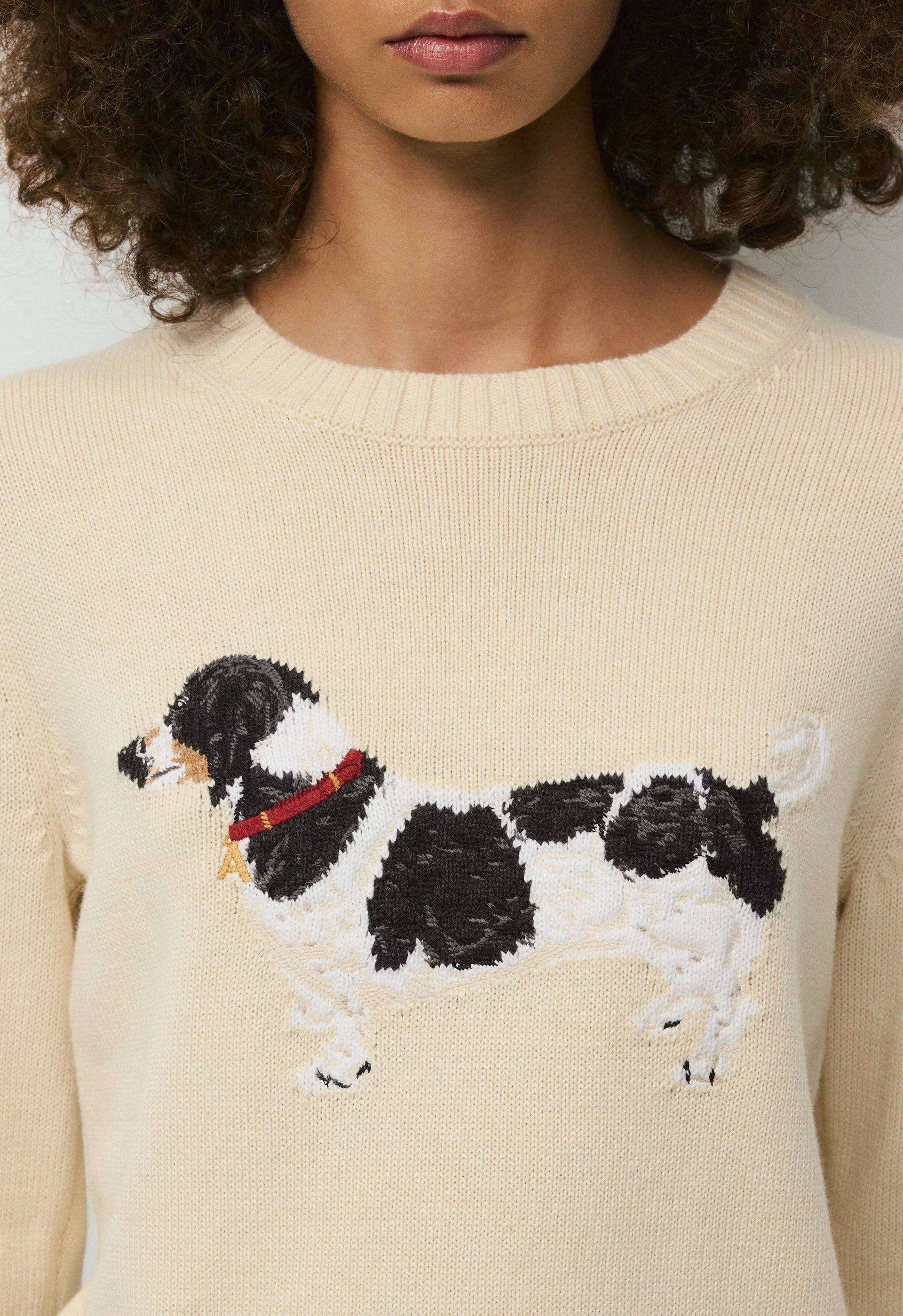 Cotton Charm™ Teatime Icon Sweater - SAND DUNE WHT/JUNA