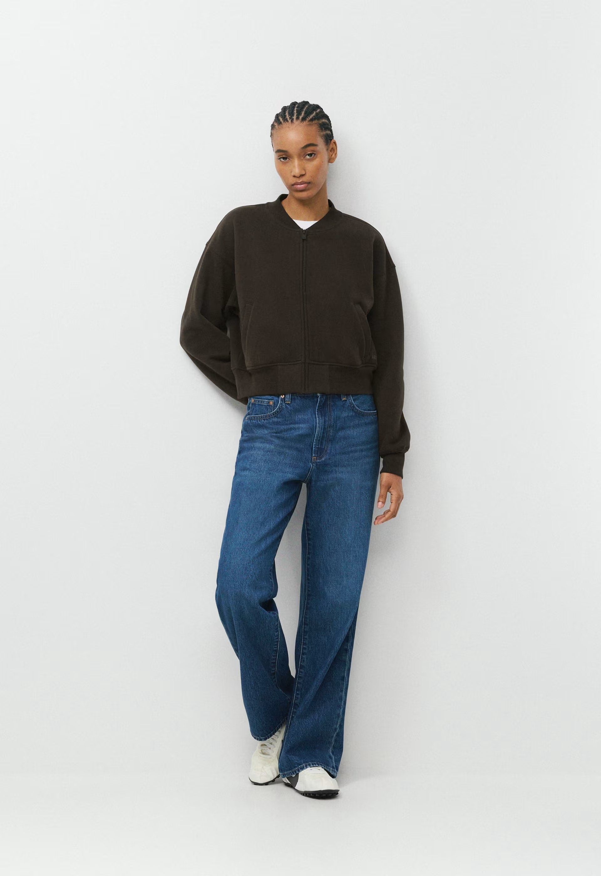 Cozy Sweatfleece Boyfriend Bomber - CACAO NIB BROWN