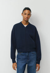 Cozy Sweatfleece Boyfriend Bomber - ADMIRAL NAVY