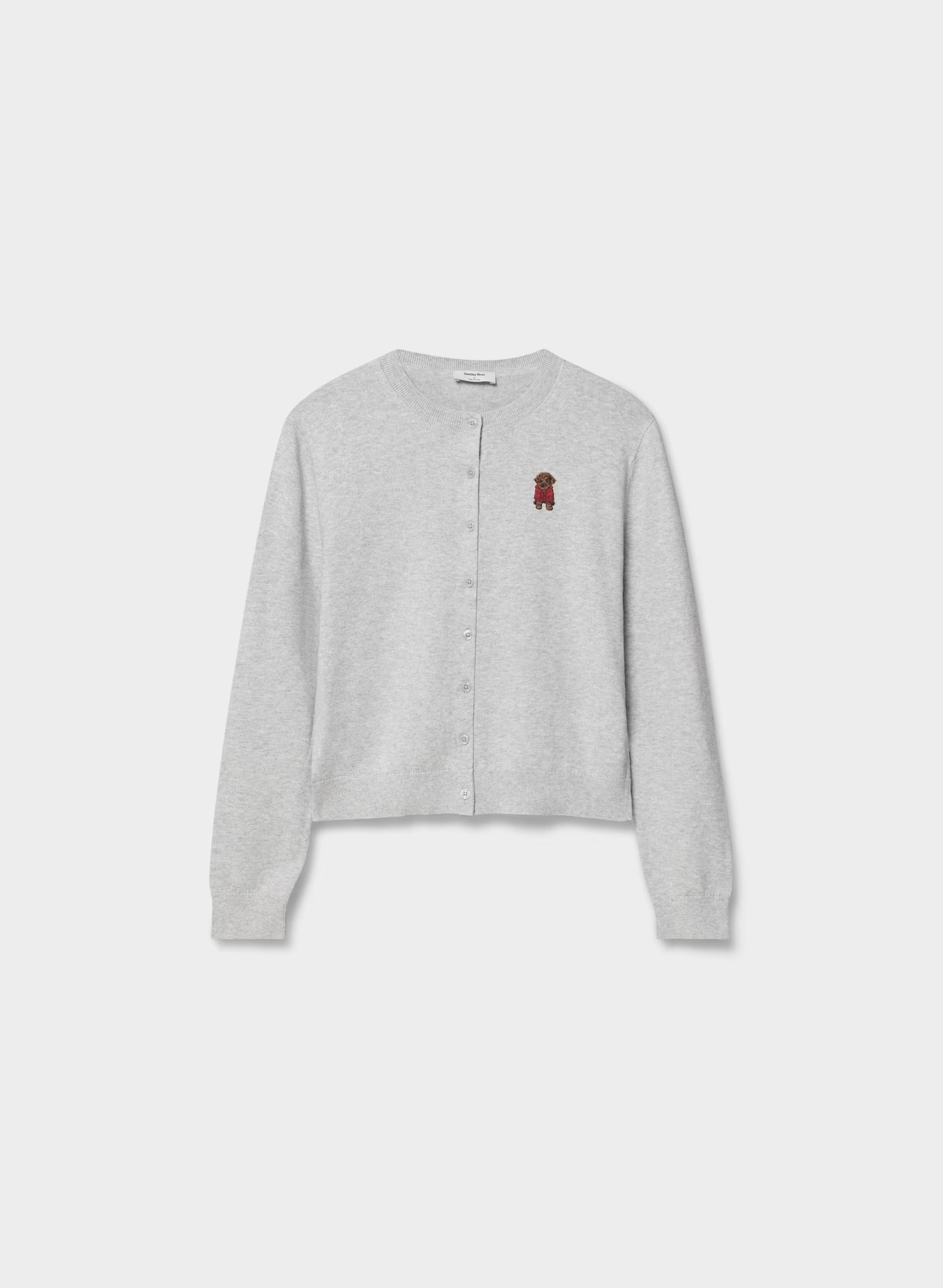 Cotton Charm™ Noteworthy Icon Cardigan - HEATHER CHROME/GEORGE