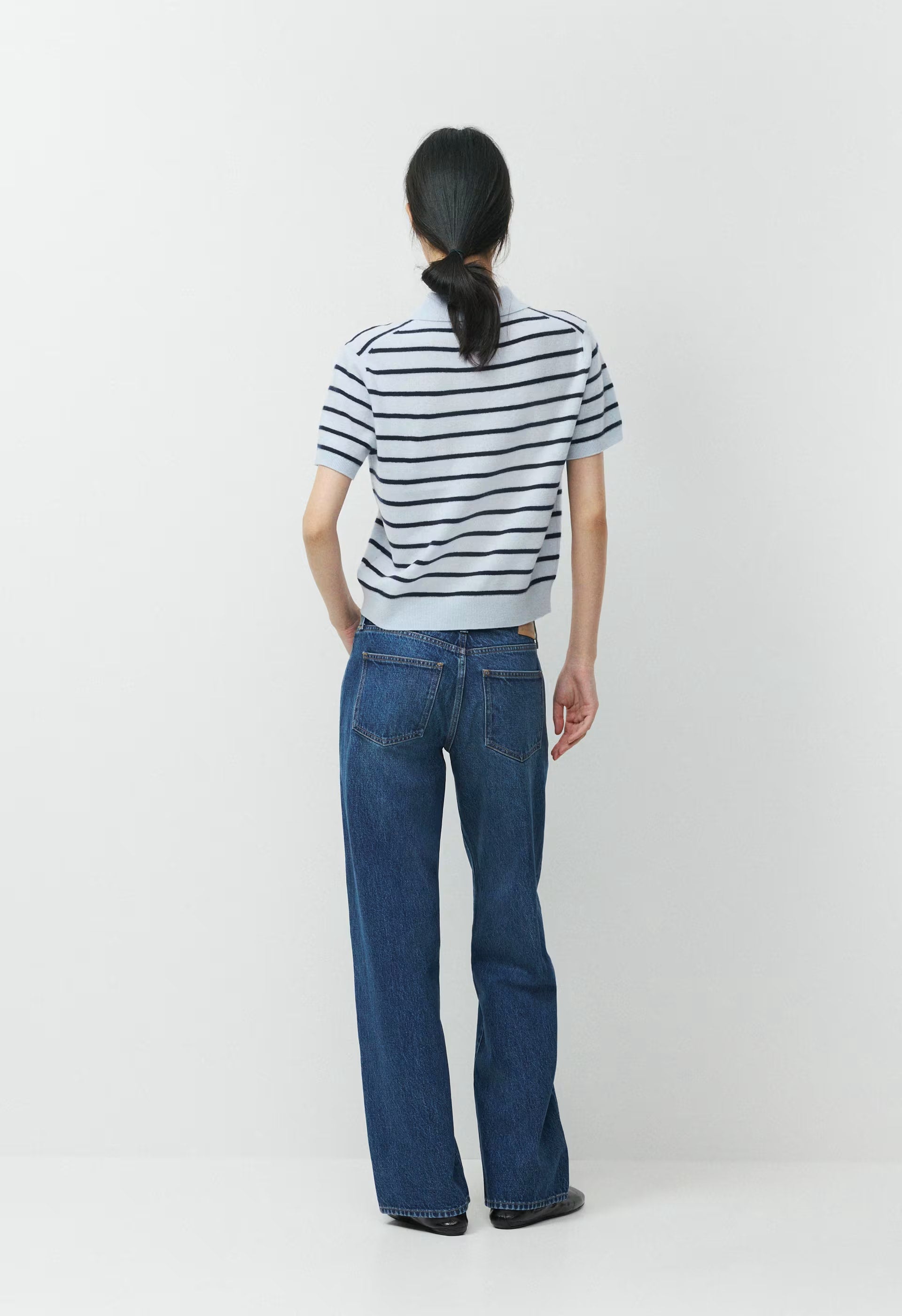 Bare Cashmere Cellini Shortsleeve Sweater - PLNAR/ADMRLNV