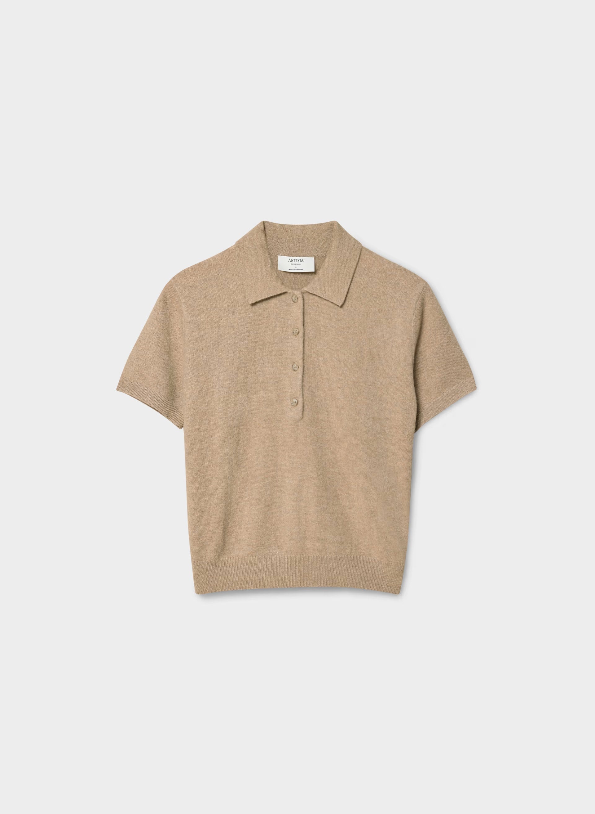 Bare Cashmere Cellini Shortsleeve Sweater - HEATHER NOMAD TAUPE