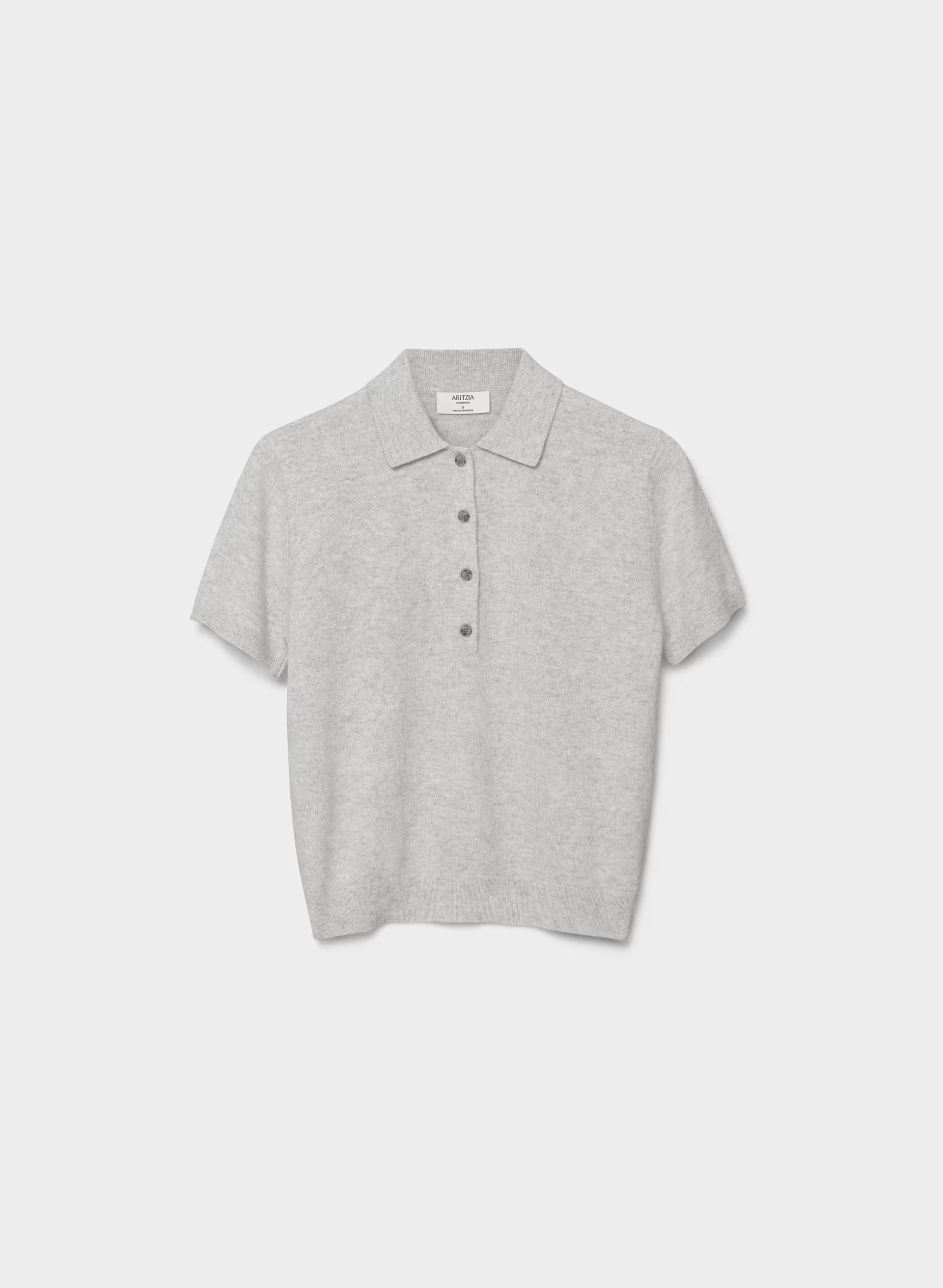 Bare Cashmere Cellini Shortsleeve Sweater - HEATHER CHROME