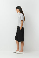 Bare Cashmere Cellini Shortsleeve Sweater - HEATHER CHROME
