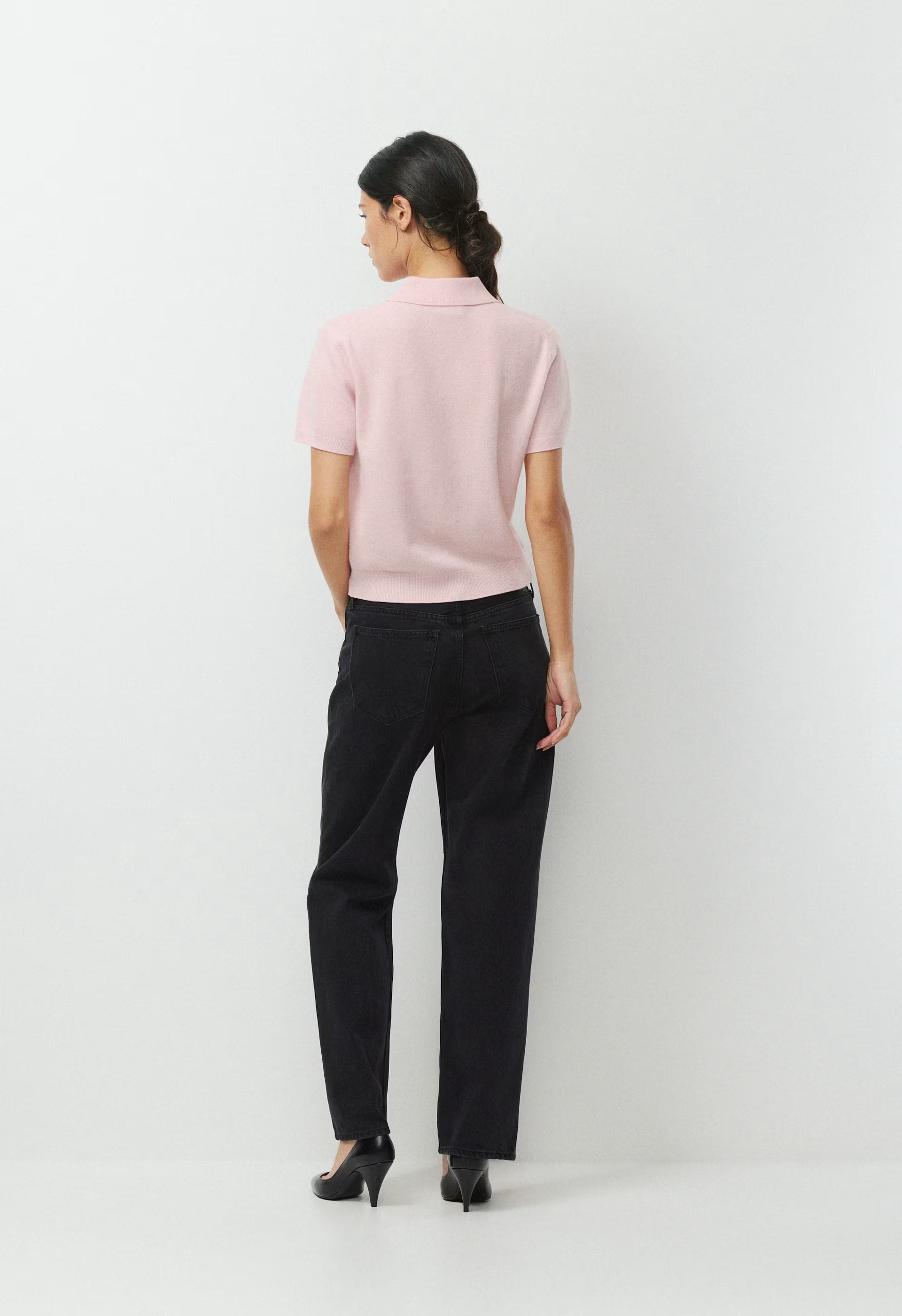 Bare Cashmere Cellini Shortsleeve Sweater - MAGNOLIA