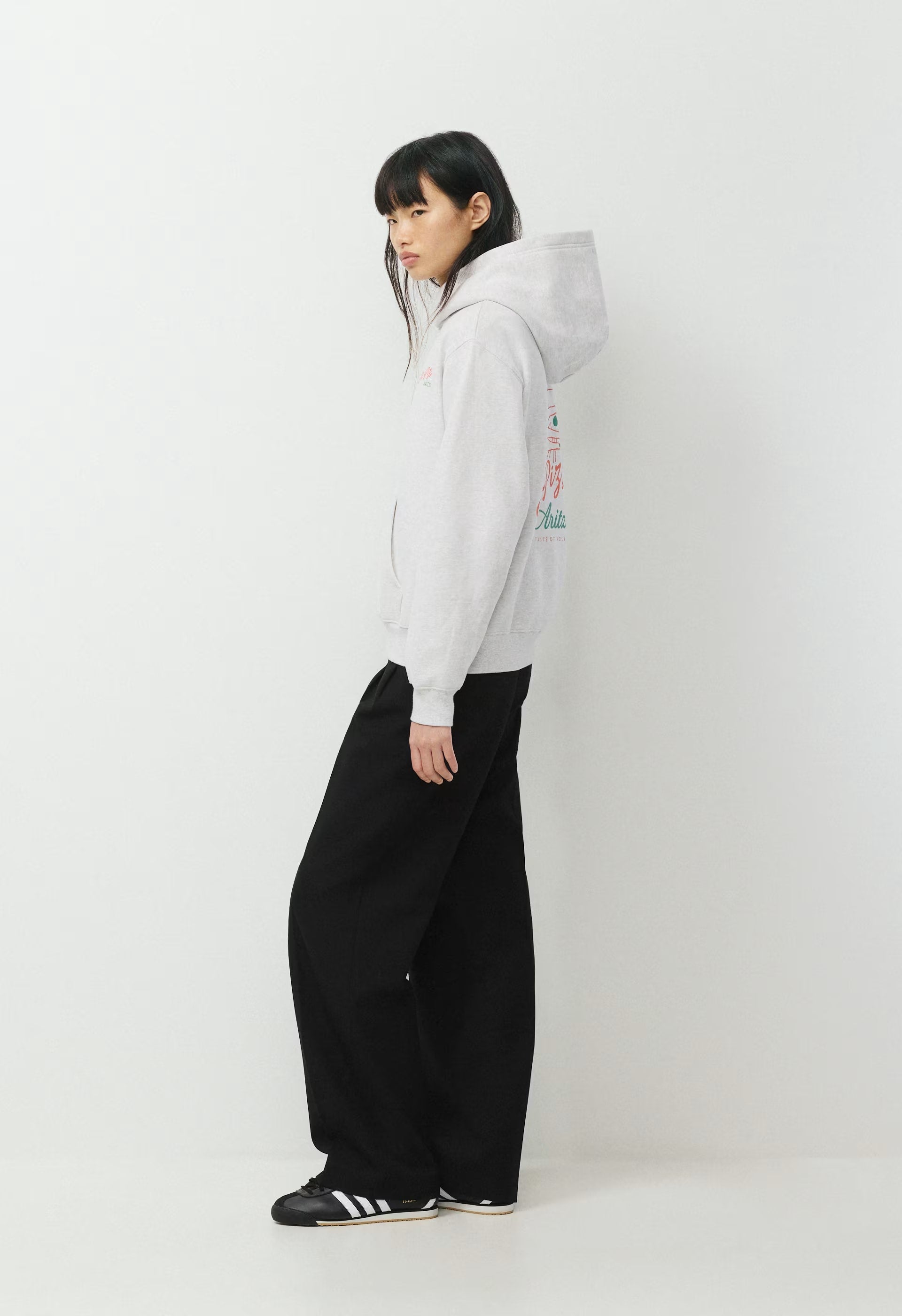 Cozy Sweatfleece Perfect Hoodie - HEATHER CLOUD WHITE