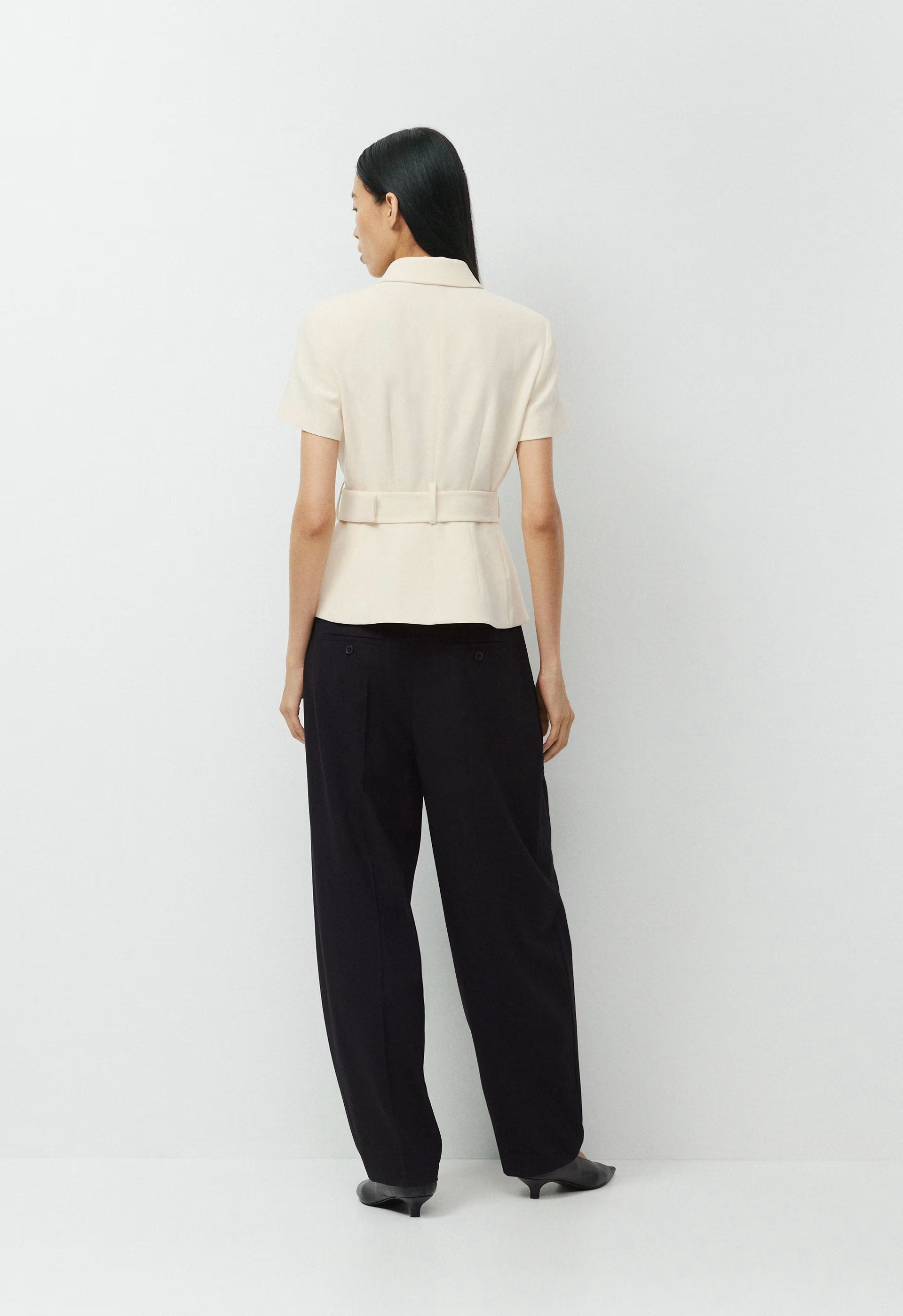 Brynn Shortsleeve Blazer - Sway Crepe - SEASIDE CREAM