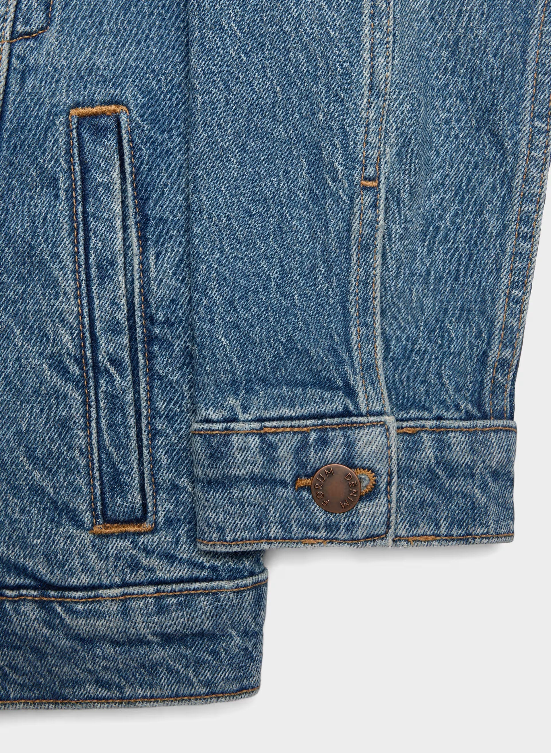 Denim Forum Toni Shrunken Denim Jacket - VINTAGE MEDIUM BLUE
