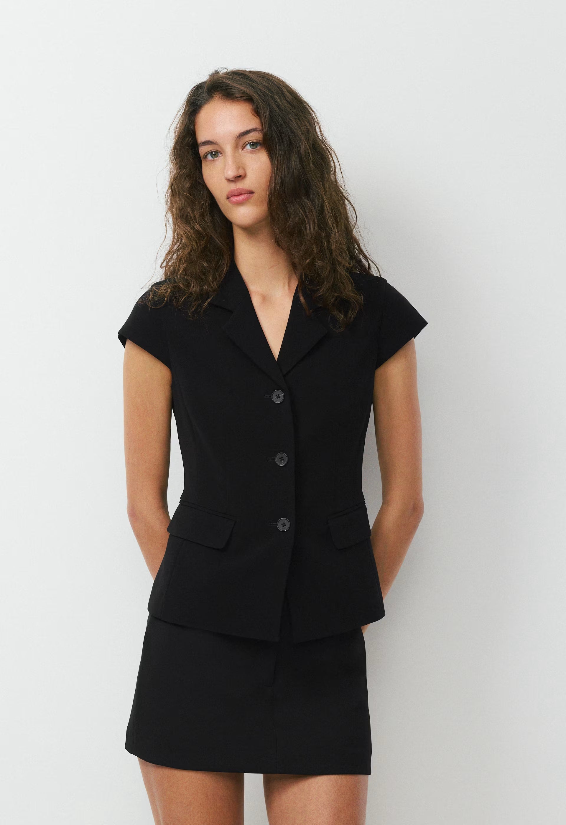 Domain Blazer - Sway Crepe - BLACK