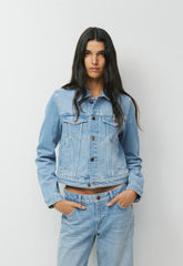 Denim Forum Toni Shrunken Denim Jacket - VINTAGE LIGHT BLUE