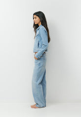 Denim Forum Toni Shrunken Denim Jacket - VINTAGE LIGHT BLUE