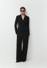 Brynn Blazer - Sway Crepe - BLACK
