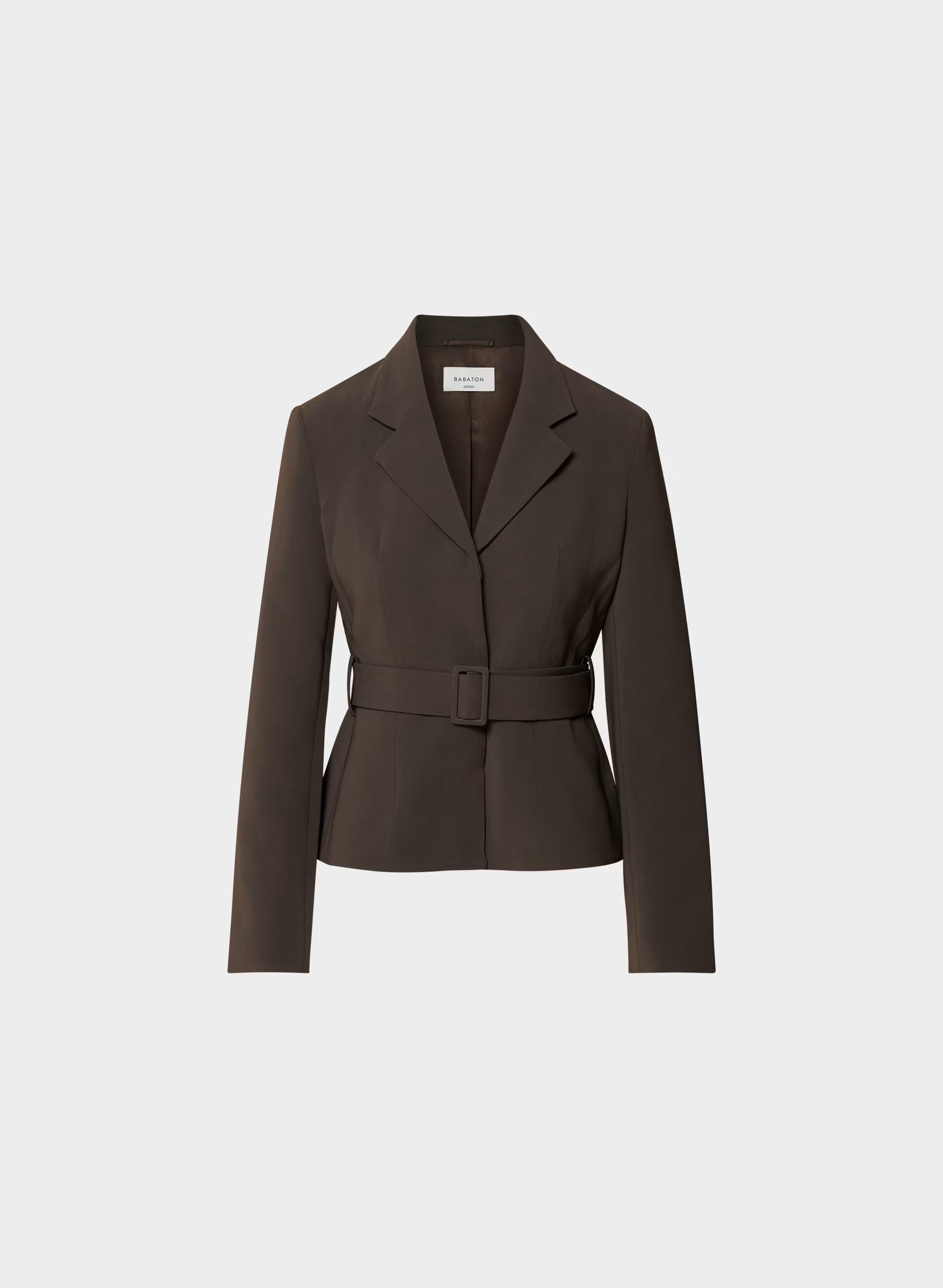 Brynn Blazer - Sway Crepe - DARK COFFEE