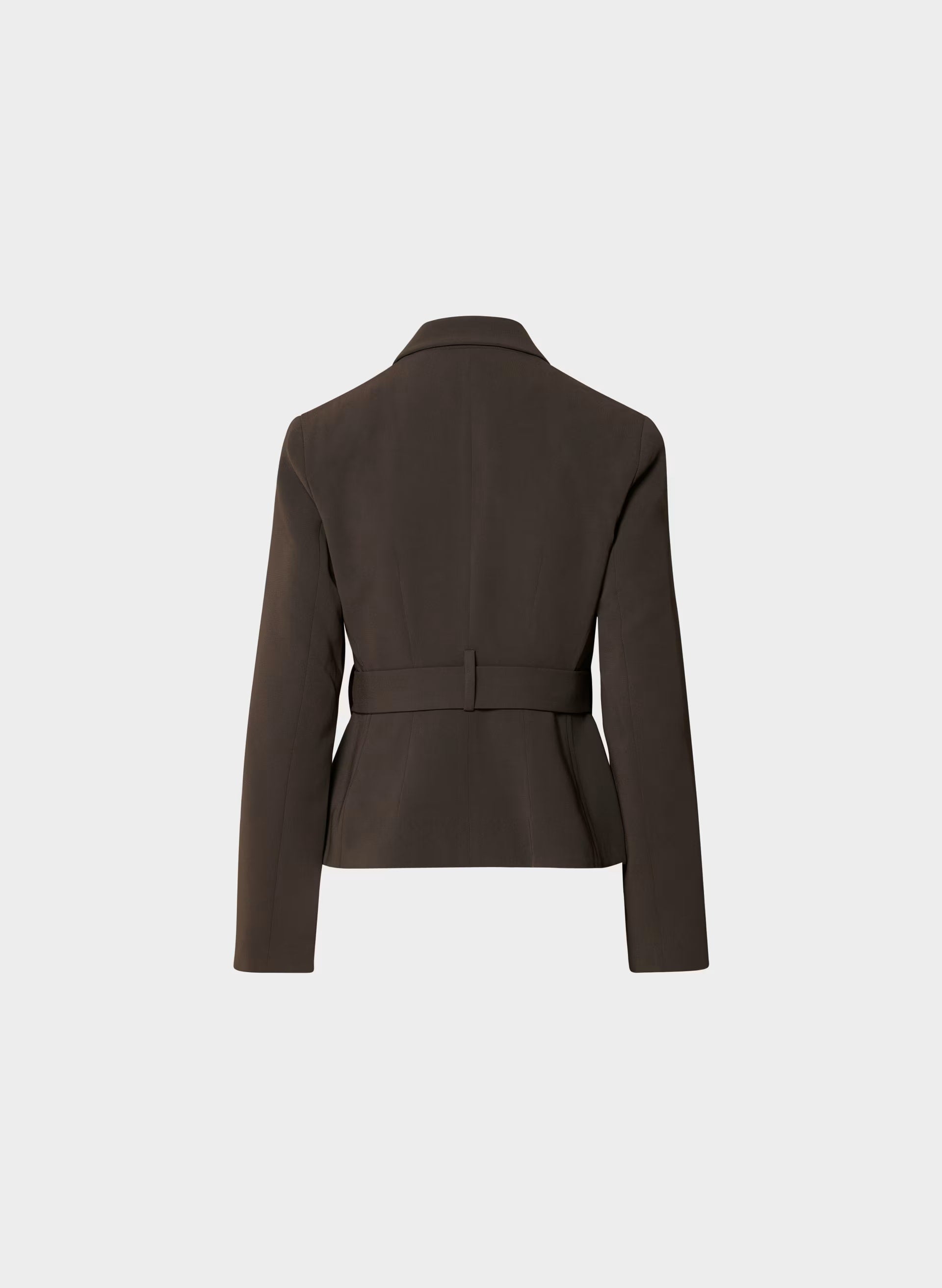 Brynn Blazer - Sway Crepe - DARK COFFEE