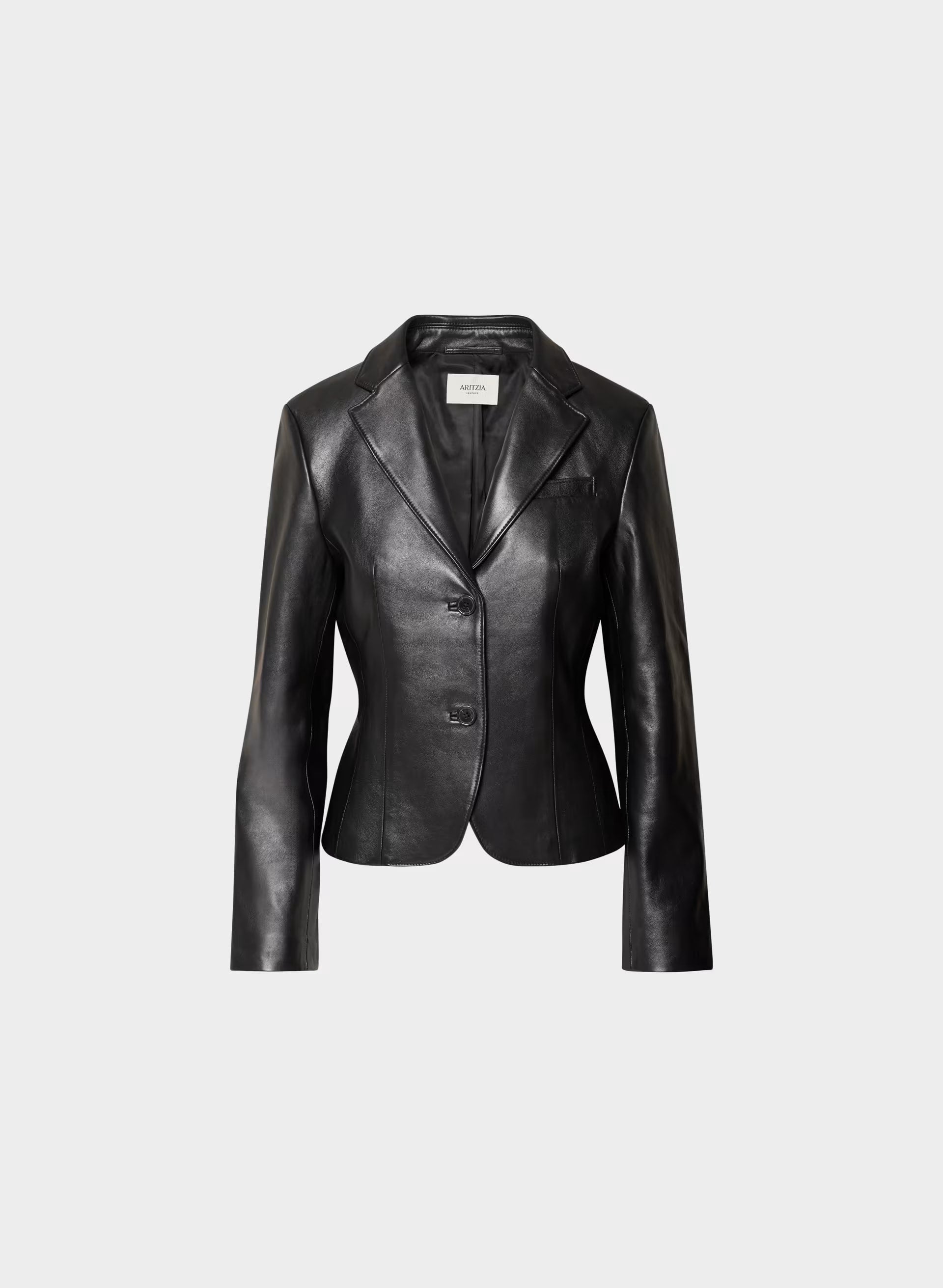 Gillian Blazer - Leather - BLACK