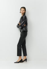 Gillian Blazer - Leather - BLACK