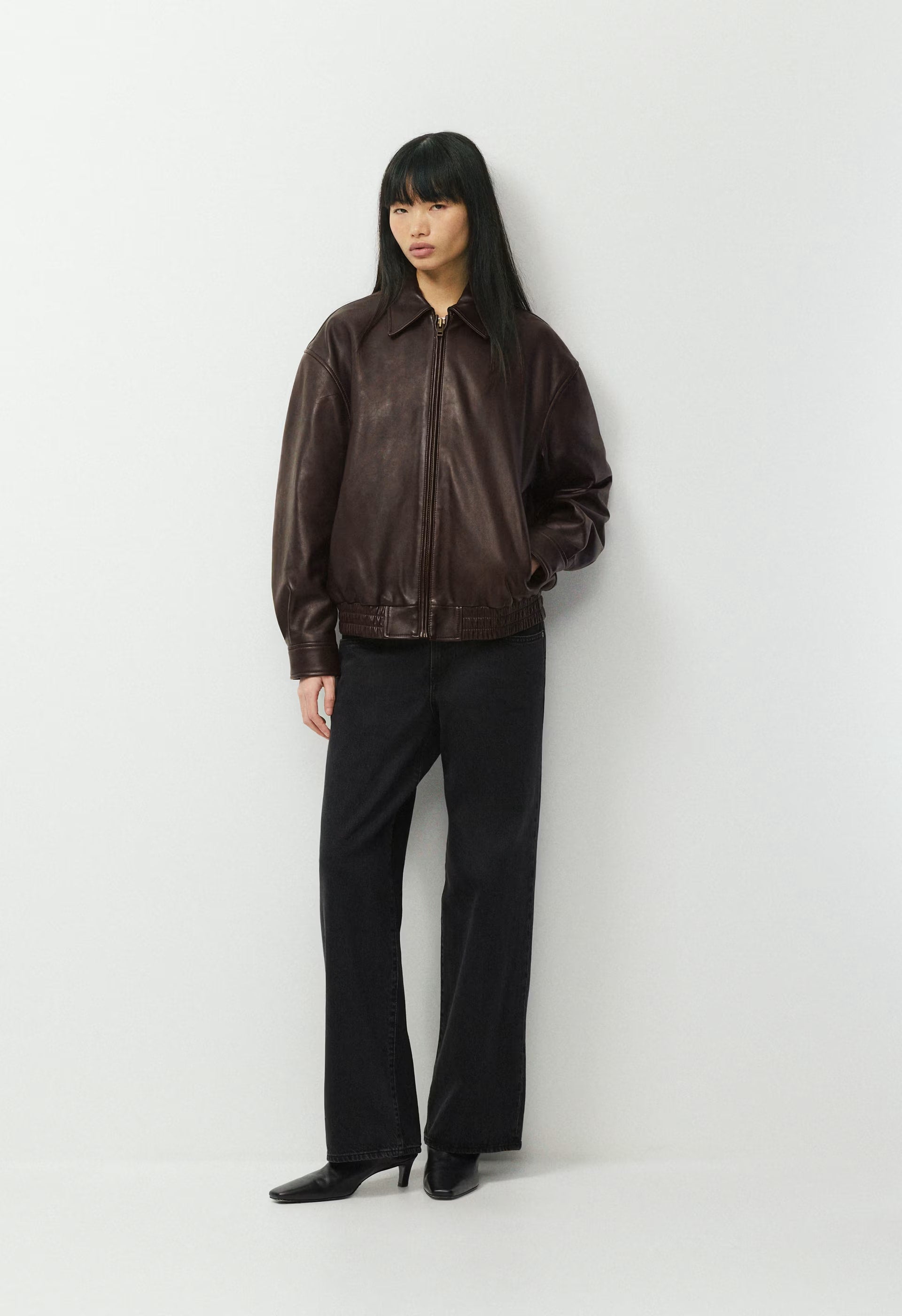 Jones Bomber - Leather - CACAO NIB BROWN