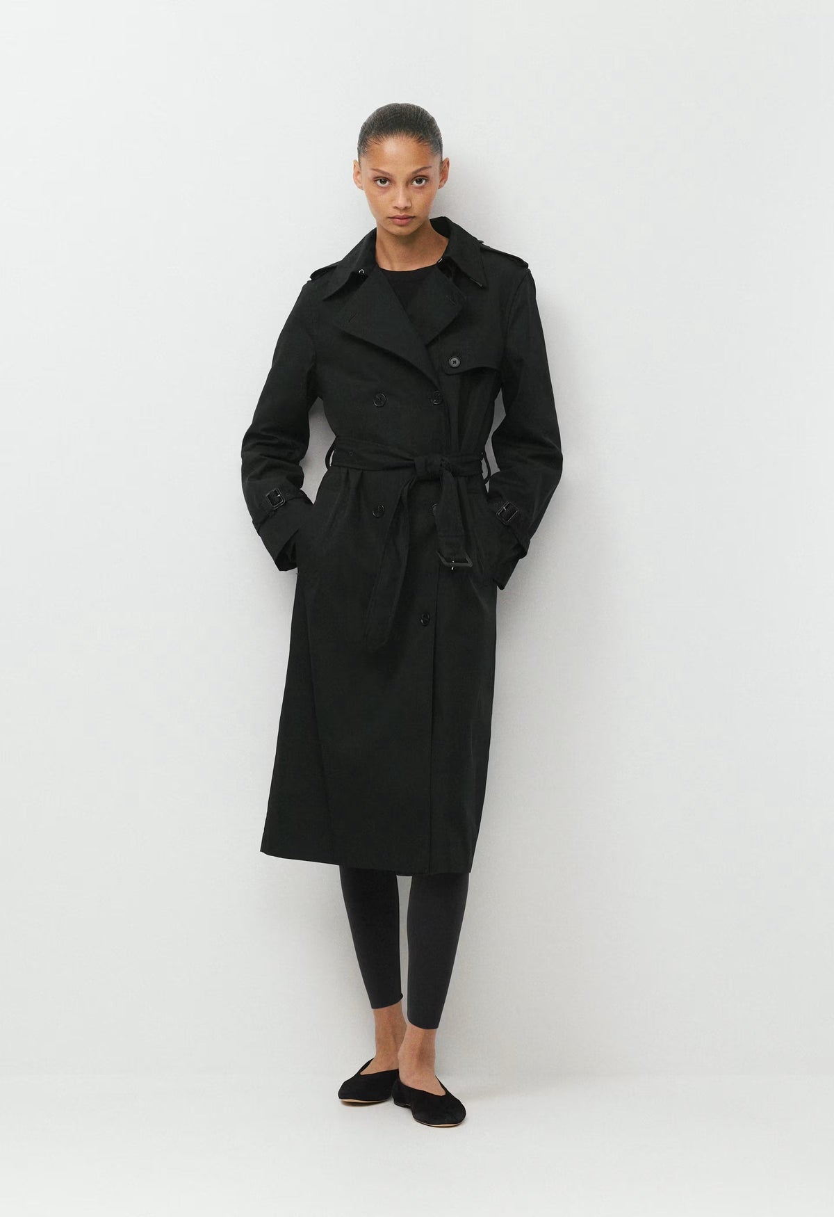 The Finch Trench Coat - City Twill - BLACK