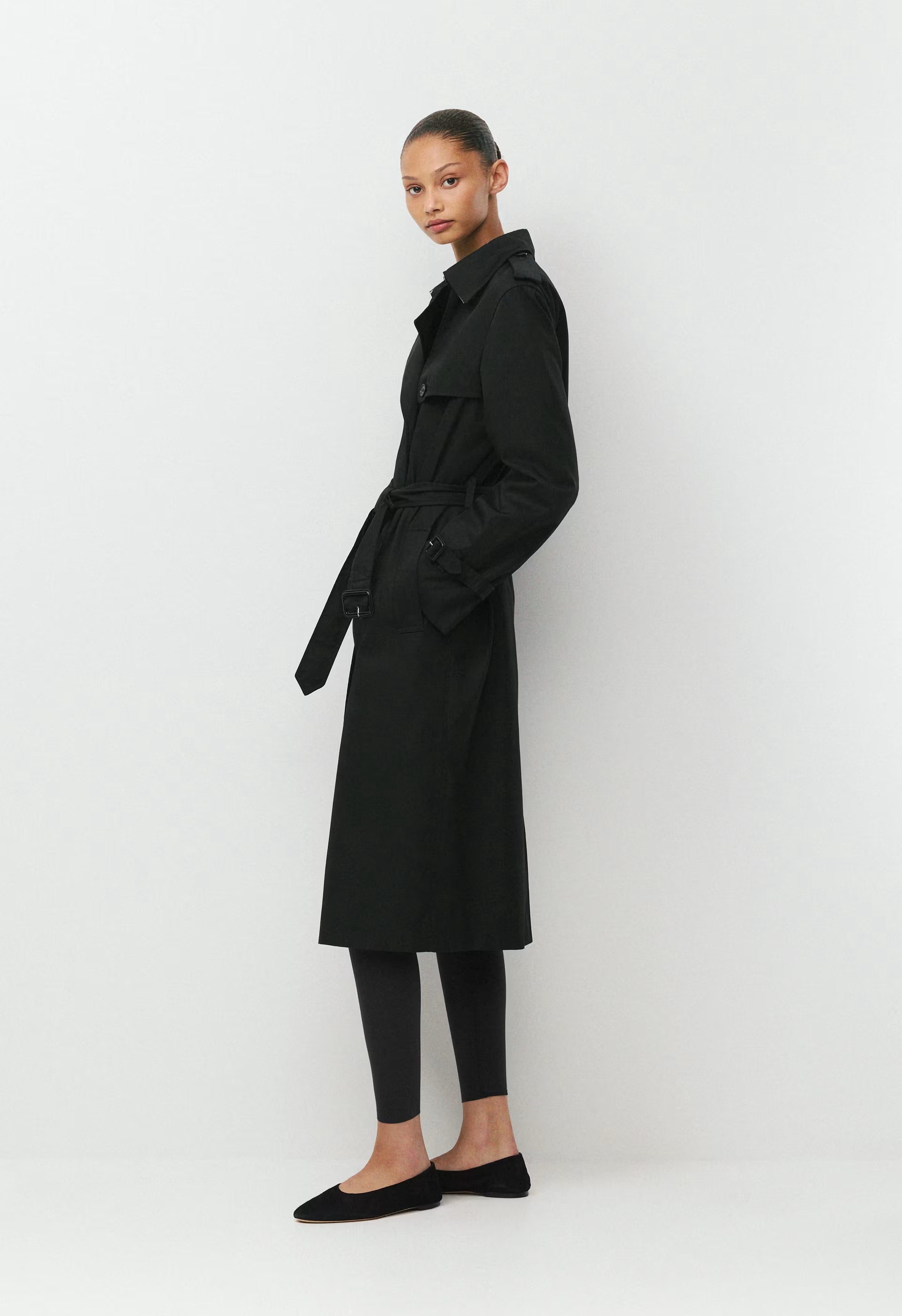 The Finch Trench Coat - City Twill - BLACK