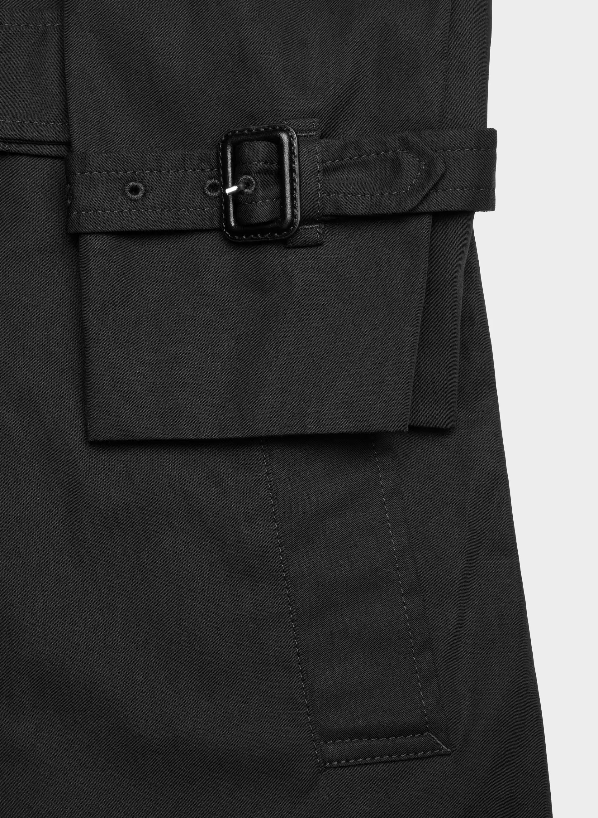 The Finch Mid Trench Coat - City Twill - BLACK