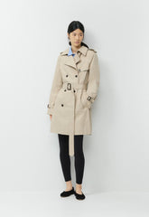 The Finch Mid Trench Coat - City Twill - MARCONA BEIGE