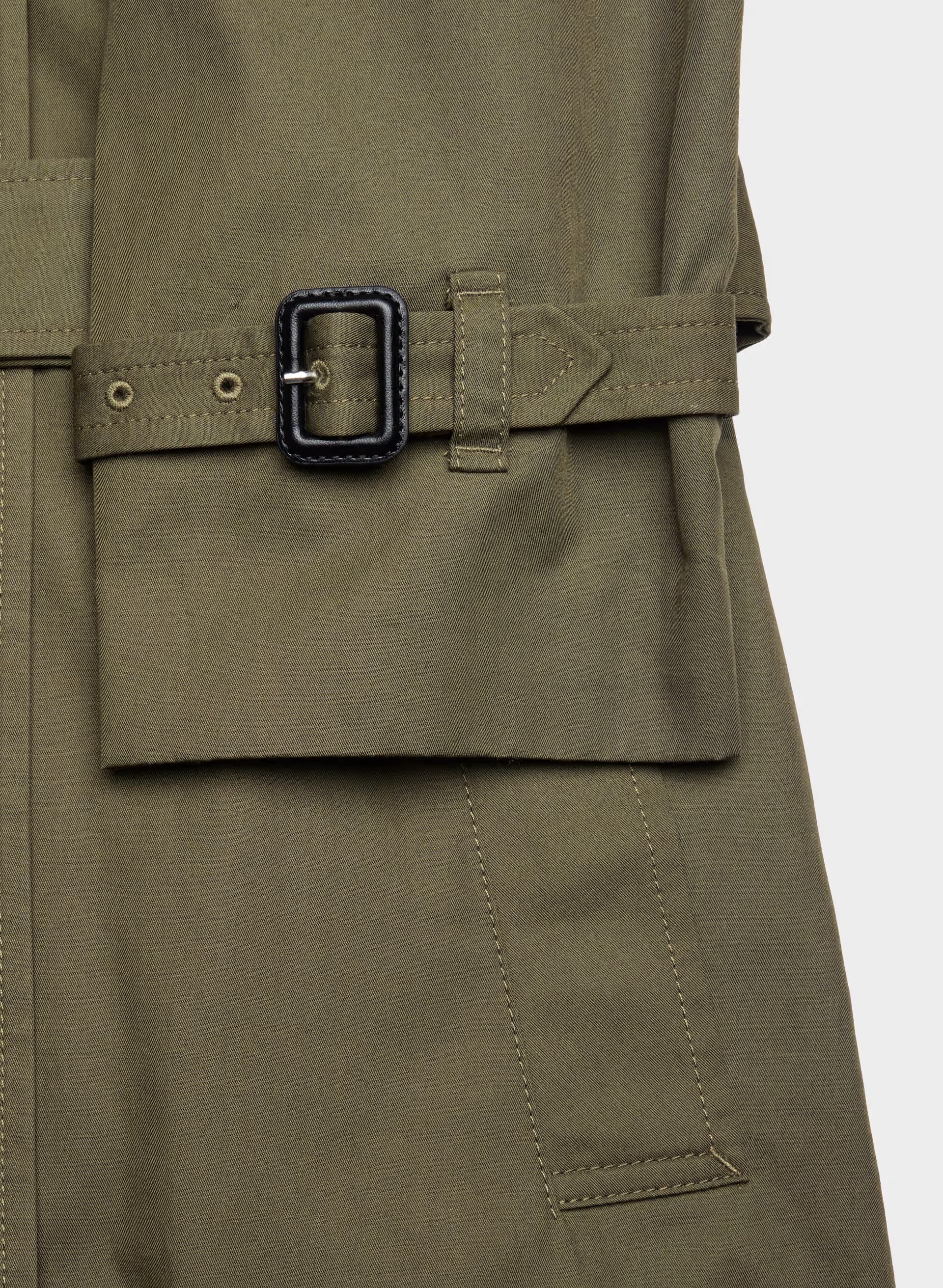 The Finch Mid Trench Coat - City Twill - ATLAS OLIVE