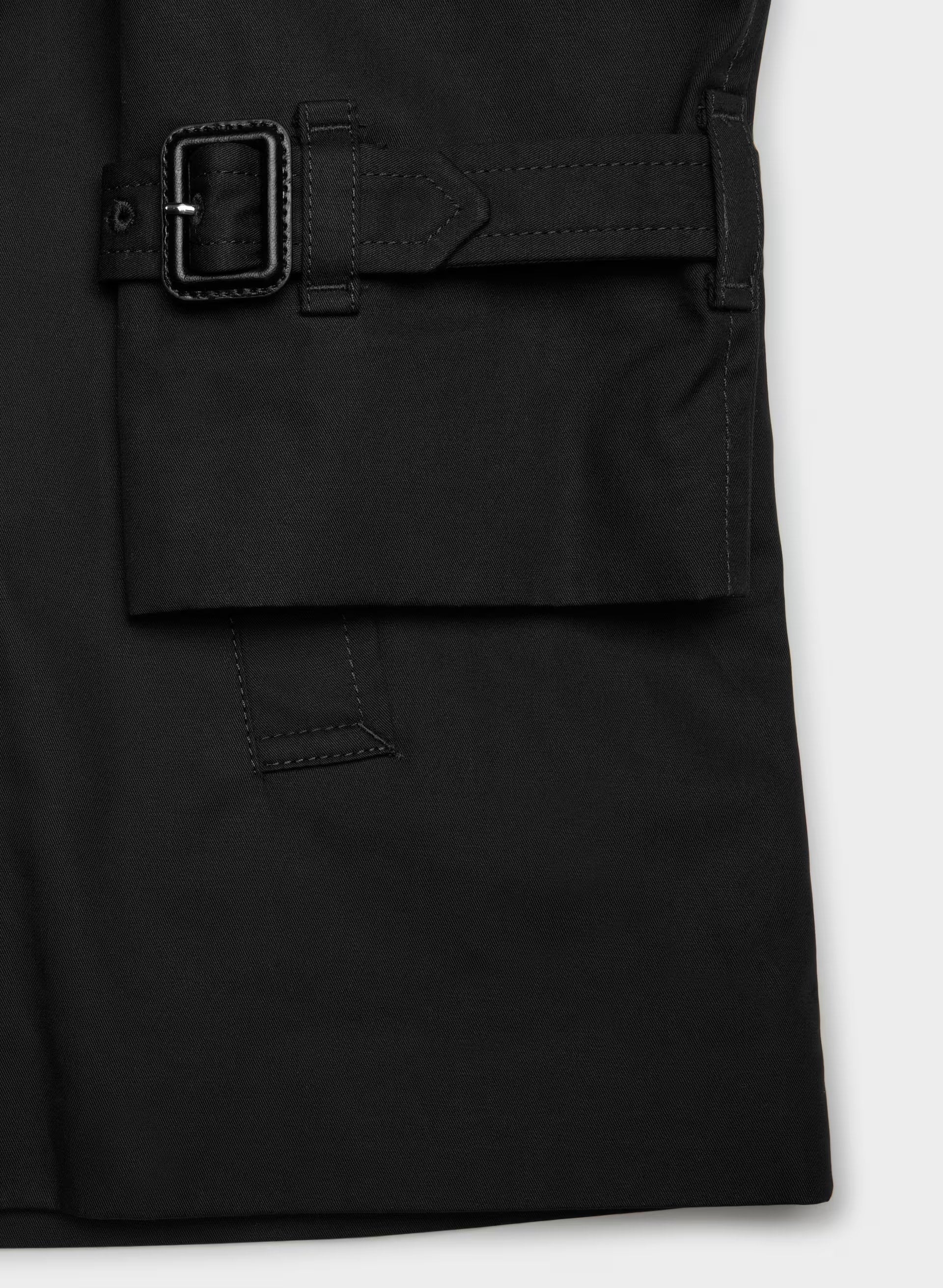 The Esquire Short Trench Coat - City Twill - BLACK