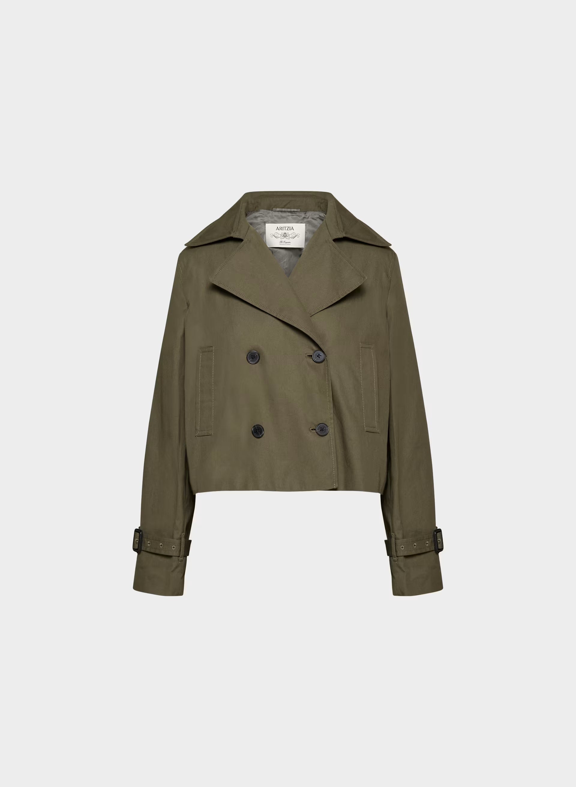 The Esquire Short Trench Coat - City Twill - ATLAS OLIVE