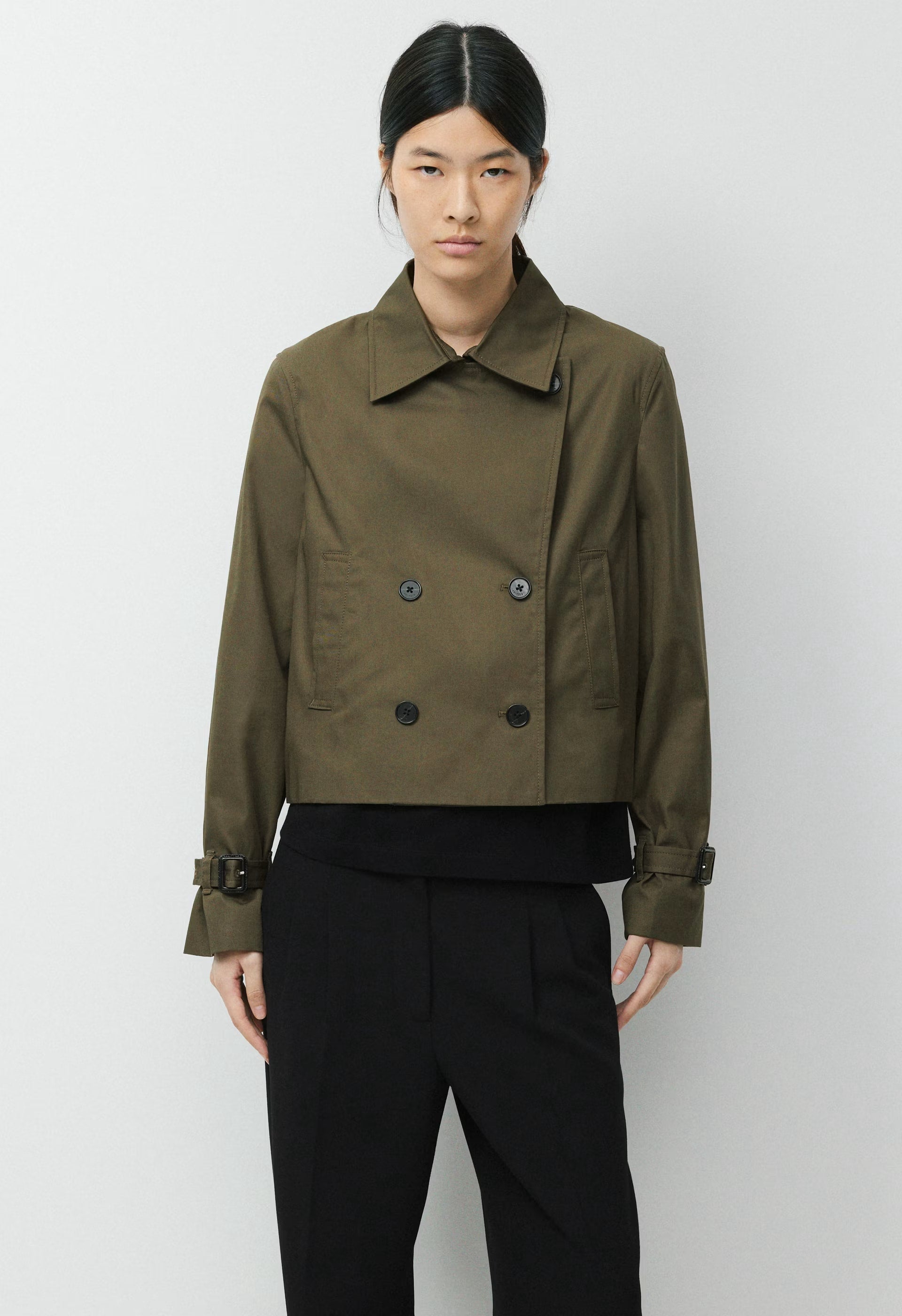 The Esquire Short Trench Coat - City Twill - ATLAS OLIVE