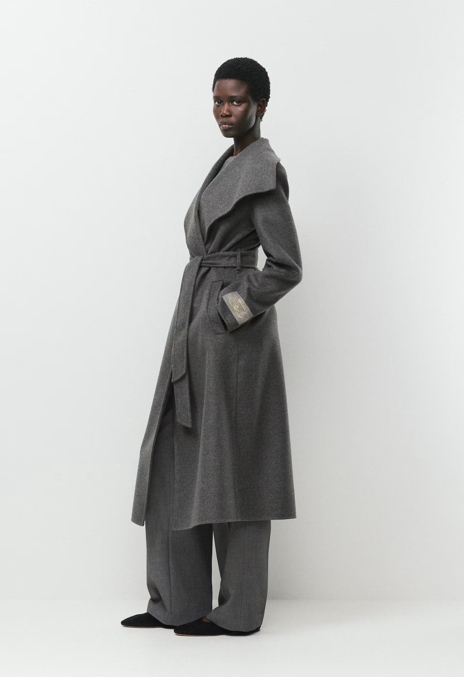 The Portfolio Double-Faced Coat - Luxe (Re)Wool - HEATHER CHARCOAL