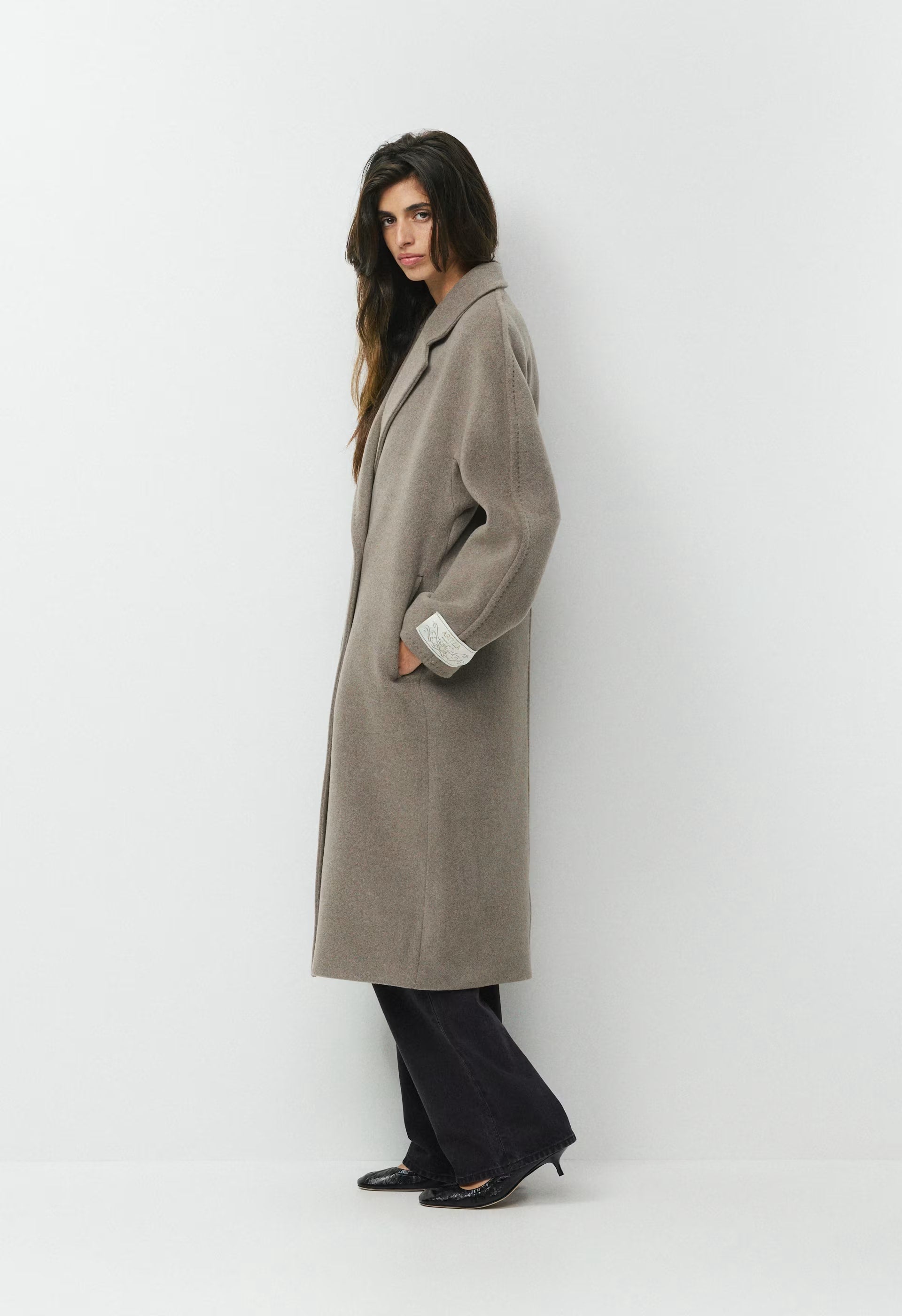 The Slouch™ Coat - Soft Wool Cashmere - HEATHER BLACK