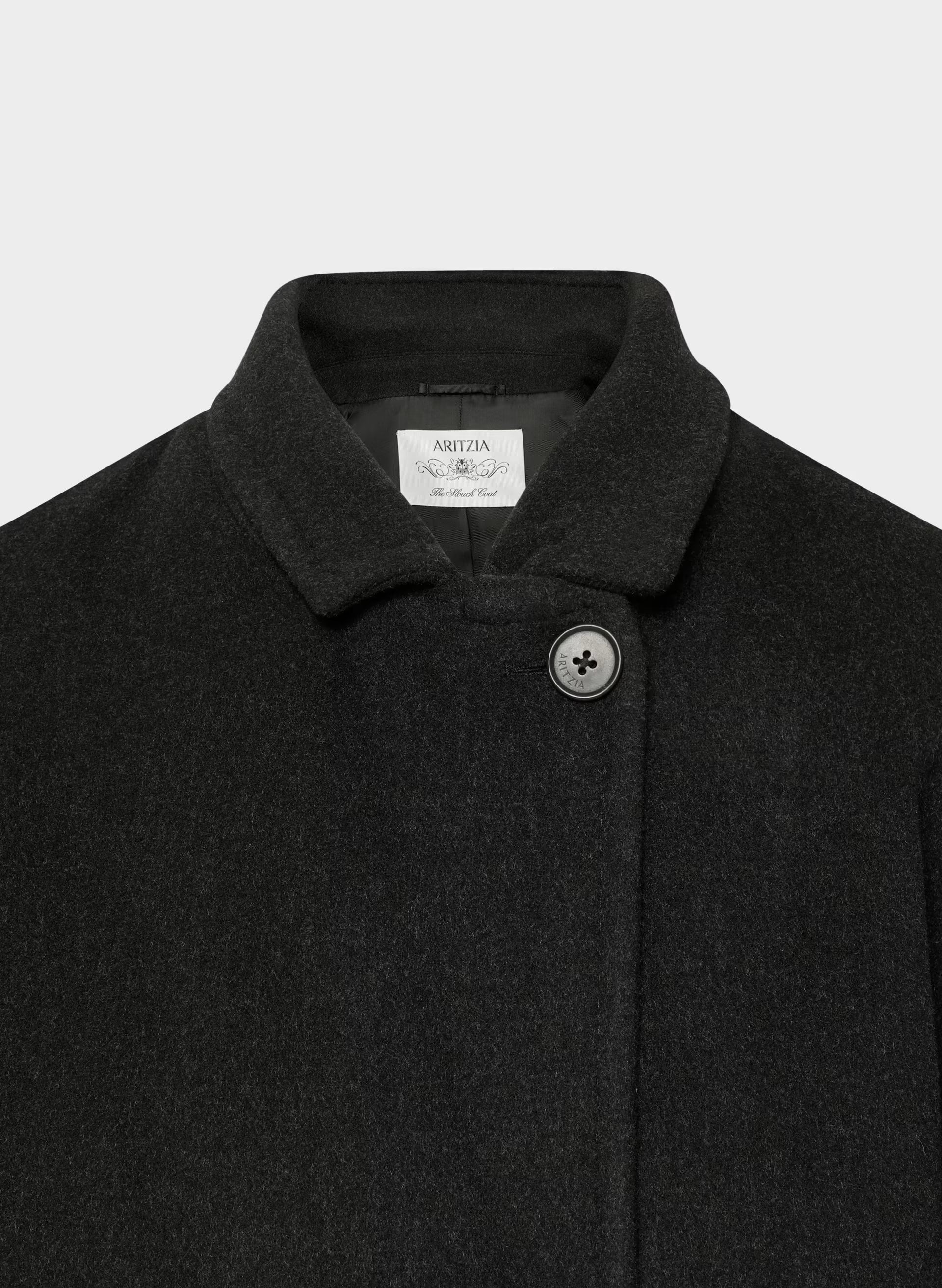 The Slouch™ Coat - Soft Wool Cashmere - HEATHER BLACK